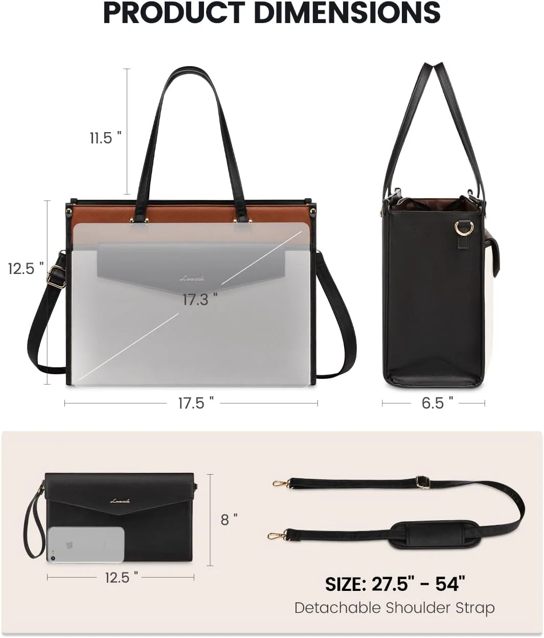2-in-1 Laptop Tote, 15.6" 17.3" - Image 7