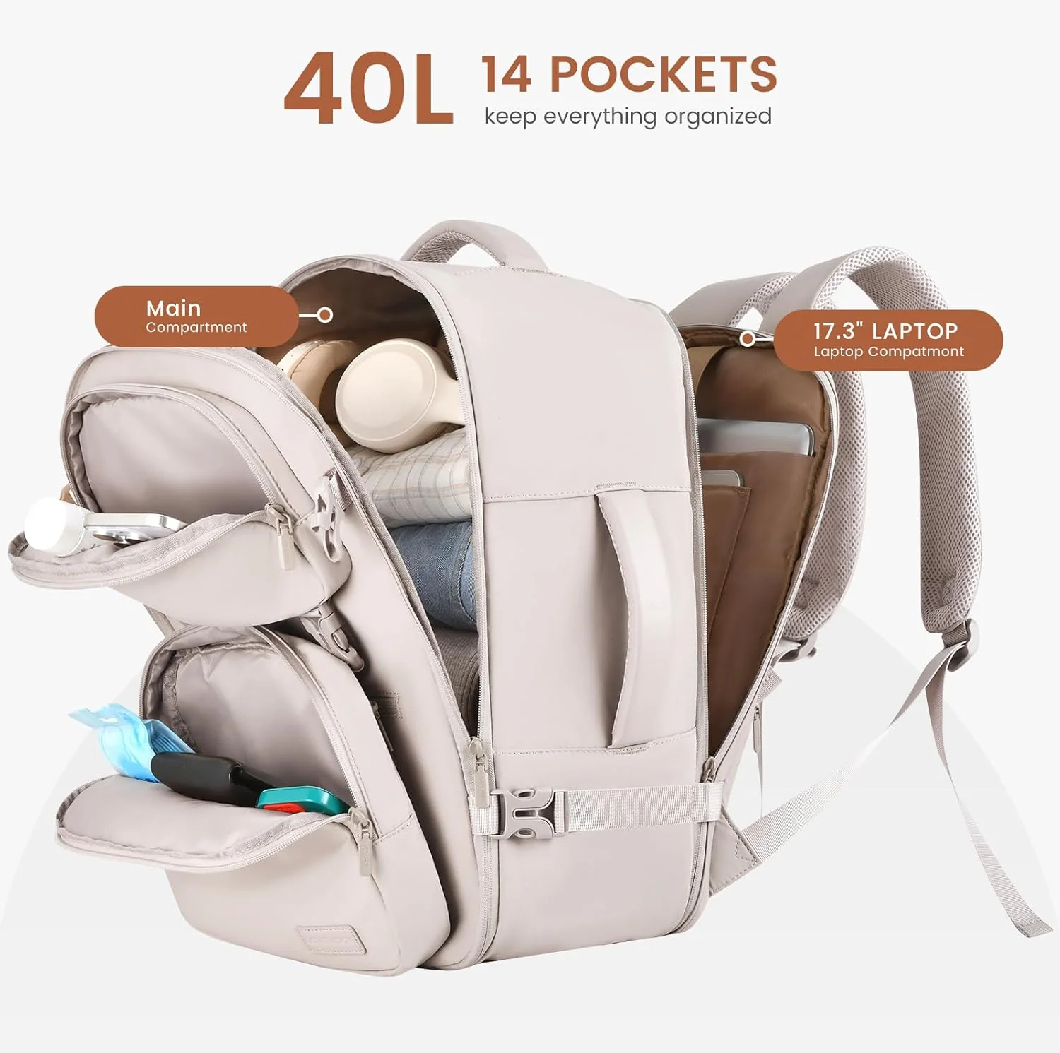2Pcs Carry on Backpack, 40L 50L - Image 4