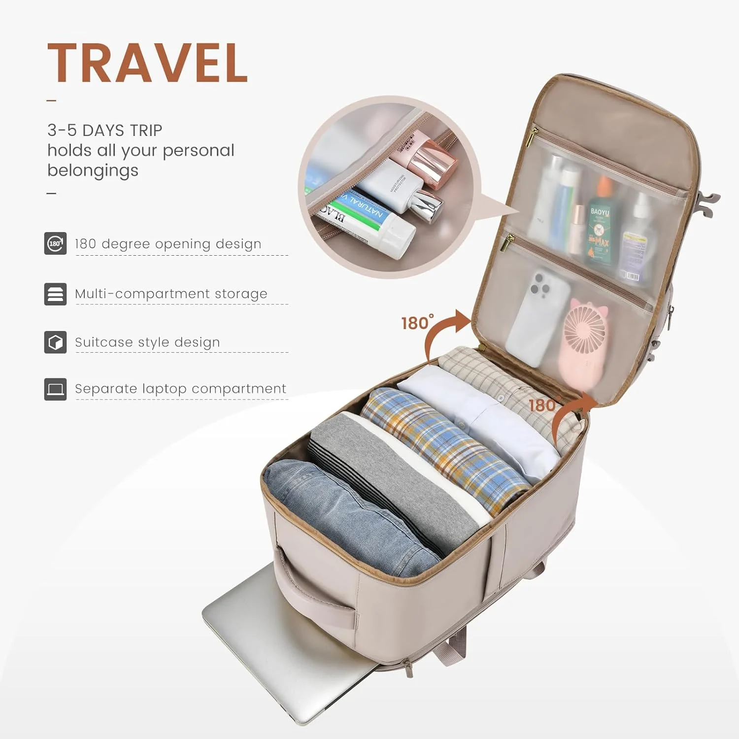 2Pcs Carry on Backpack, 40L 50L - Image 6