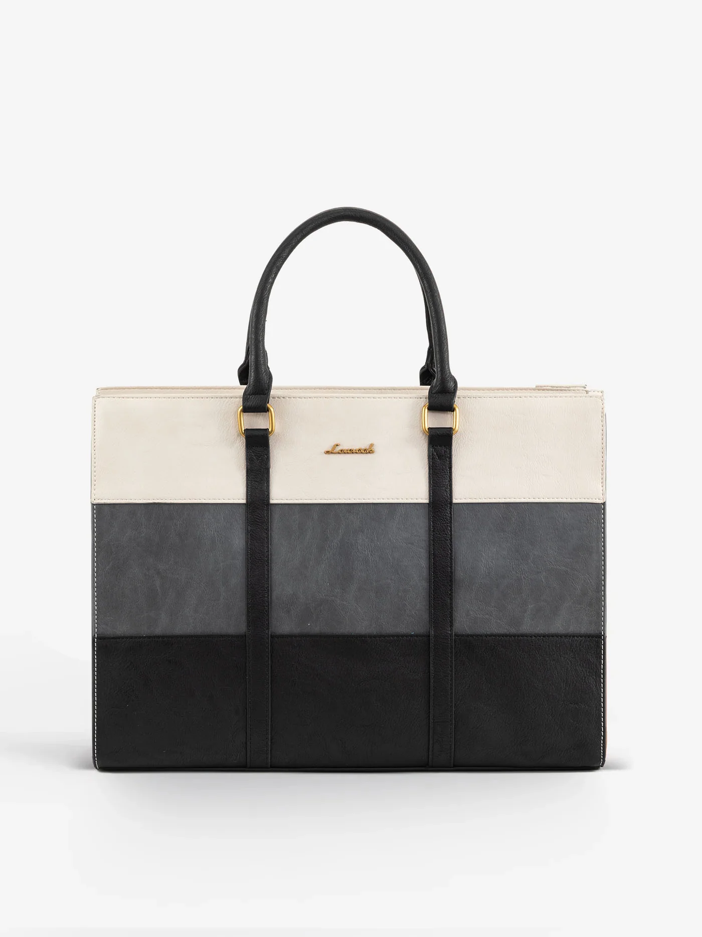 2Pcs Elegant Colorblock Tote Bag, 15.6" - Image 11