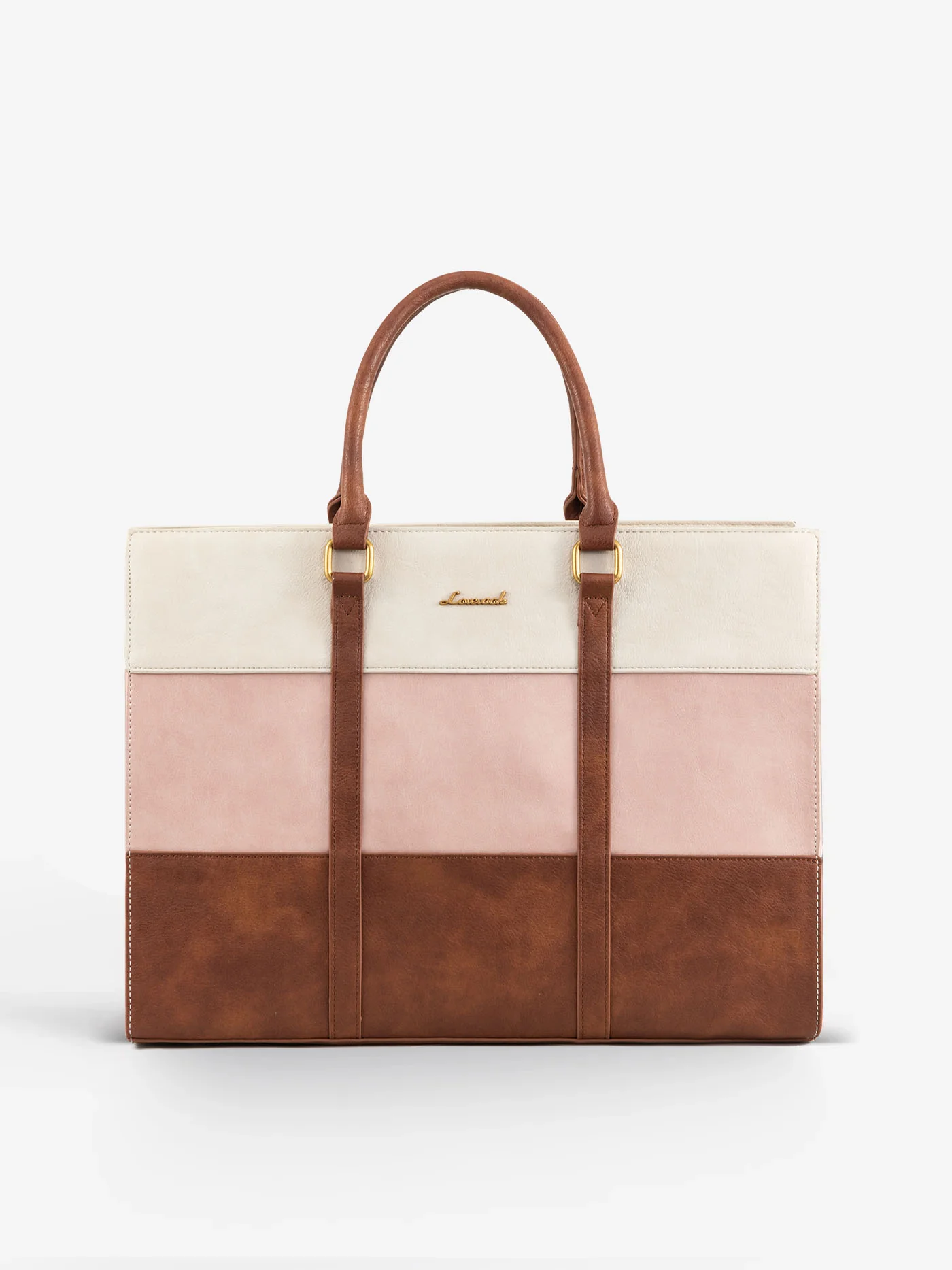 2Pcs Elegant Colorblock Tote Bag, 15.6" - Image 12