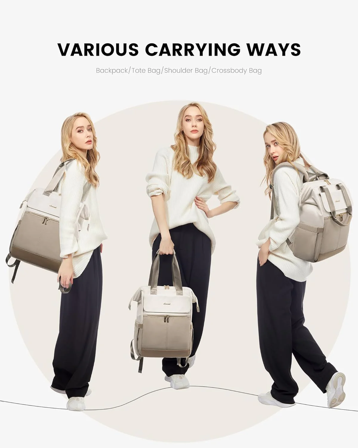 2Pcs Fashion Laptop Backpack, 15.6" 17.3" - Image 3