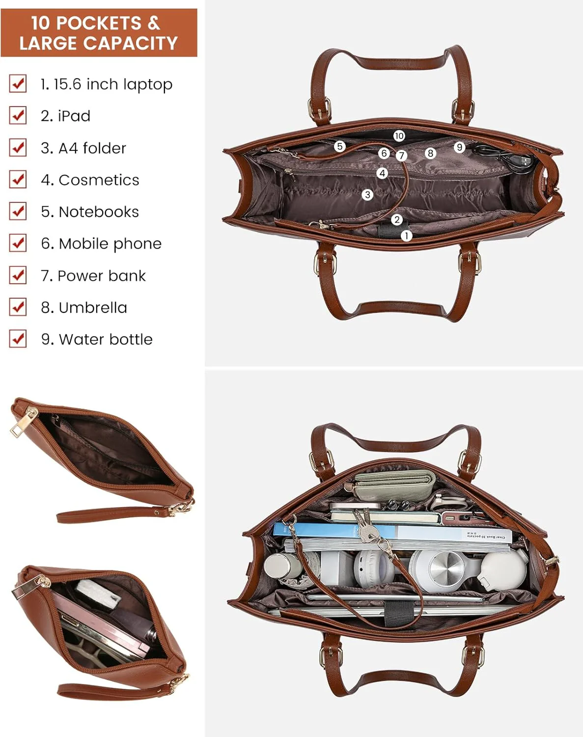 2Pcs Laptop Shoulder Bag, 15.6" - Image 3