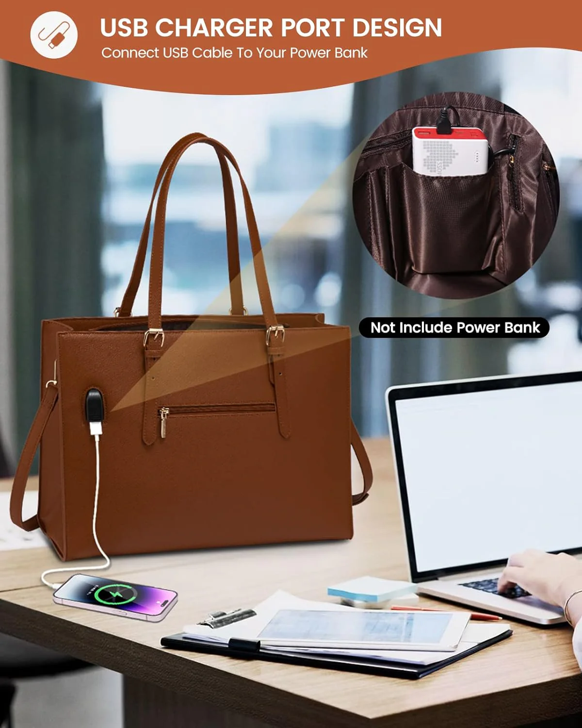 2Pcs Laptop Shoulder Bag, 15.6" - Image 6