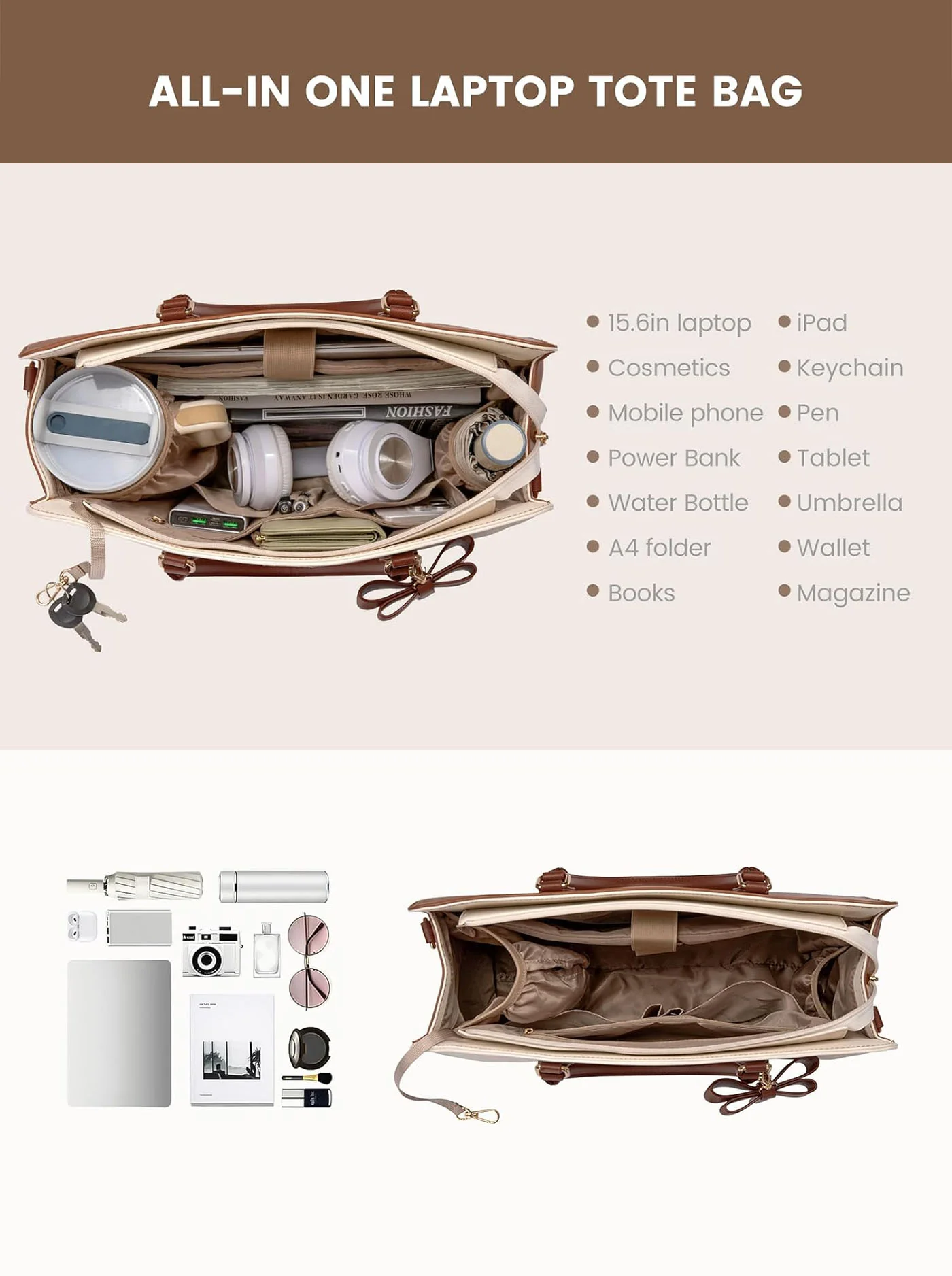2Pcs Laptop Tote Bag, 15.6" - Image 4
