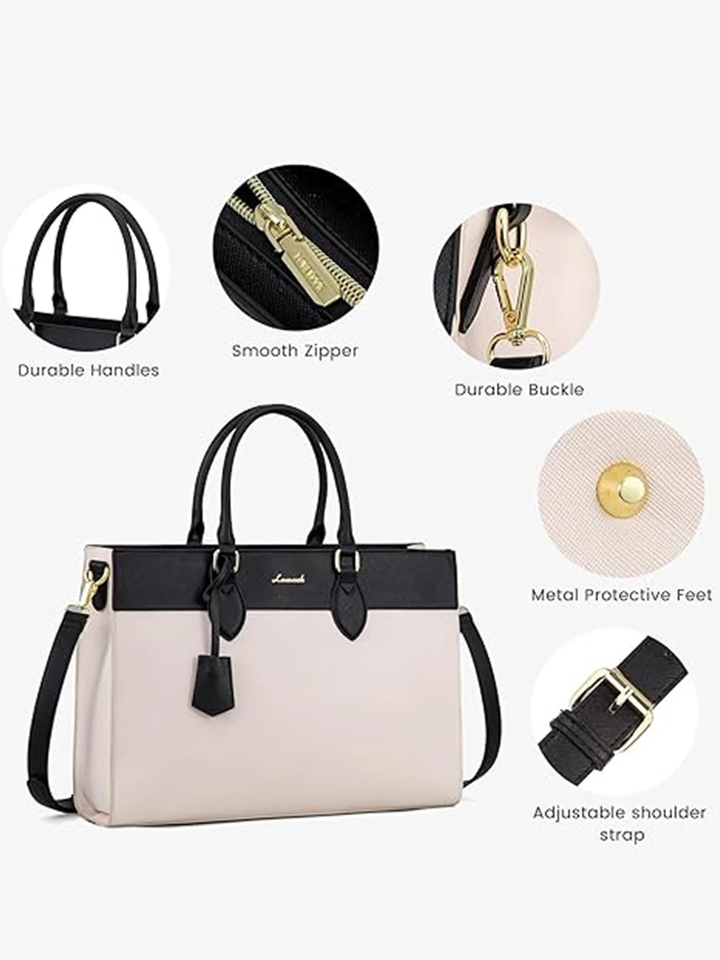 2Pcs Leather Computer Bag, 15.6" 17.3" - Image 7