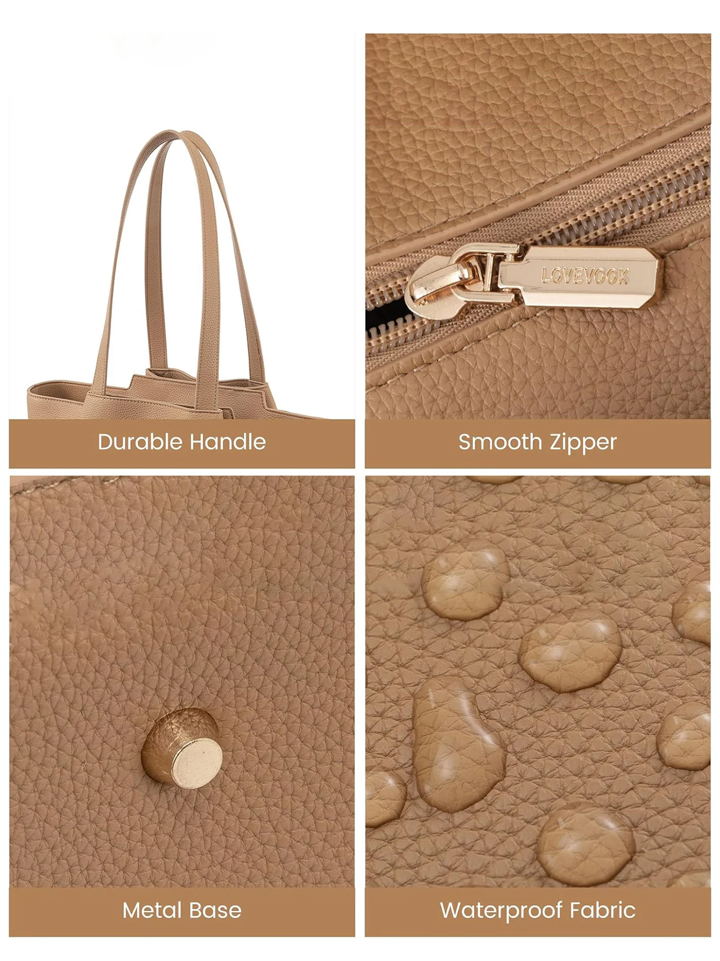 2Pcs Leather Shoulder Bag, 15.6" - Image 7