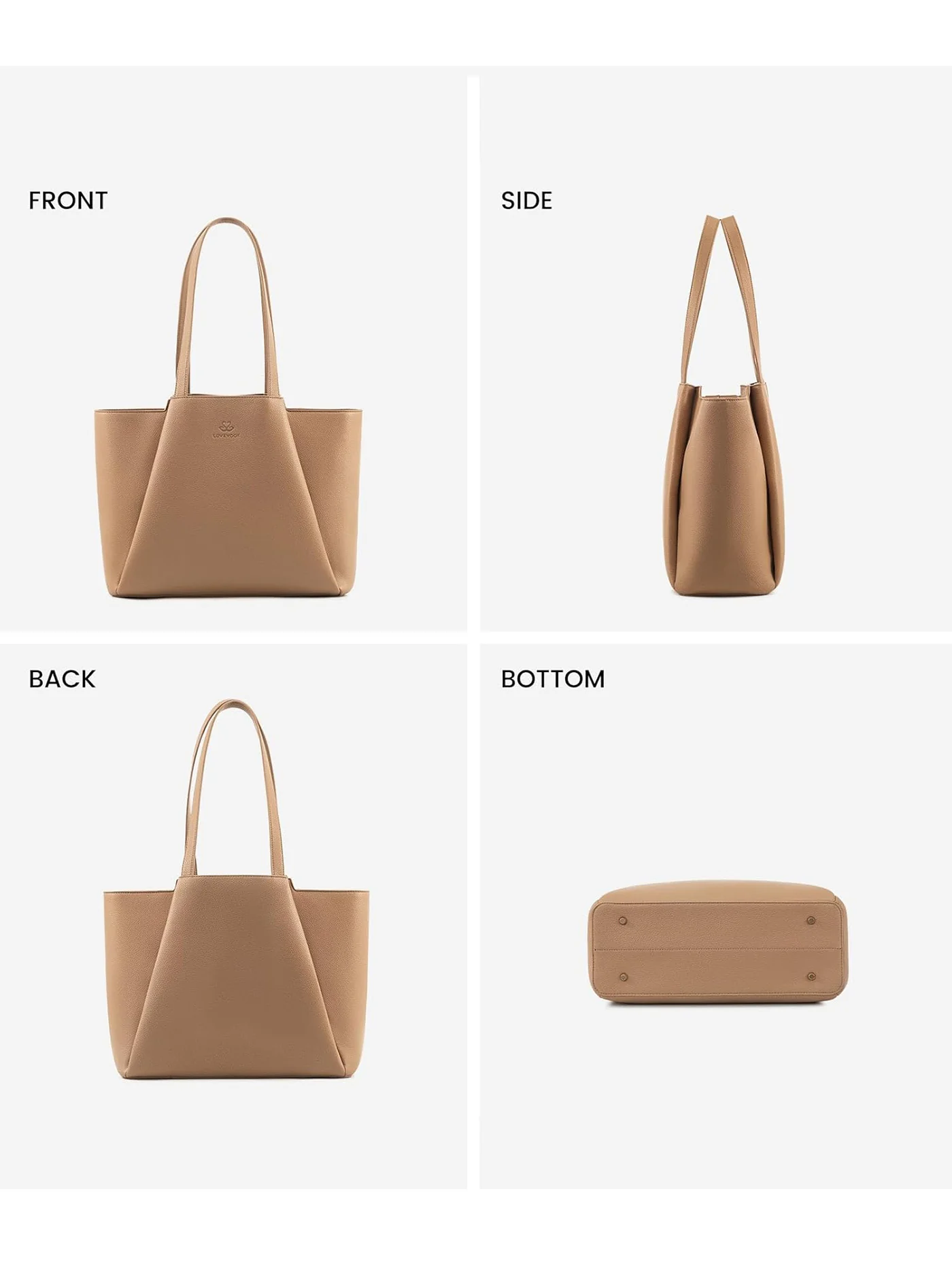 2Pcs Leather Shoulder Bag, 15.6" - Image 9