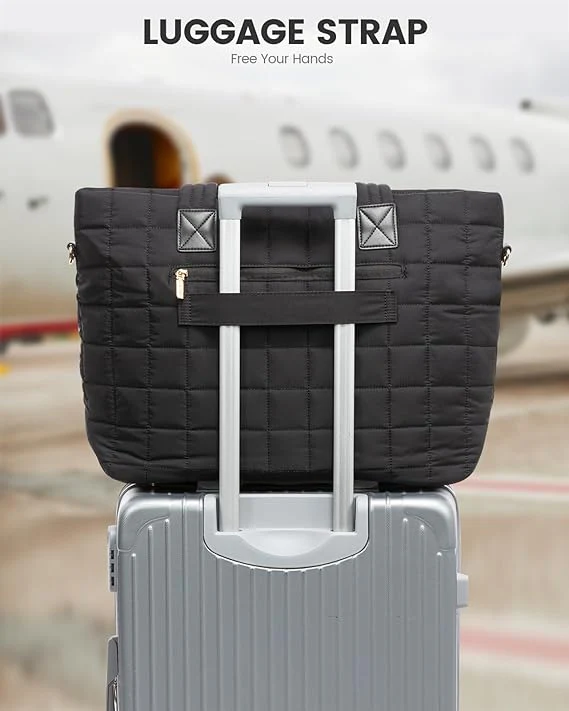 2Pcs Lightweight Puffer Tote Bag, 15.6" 17" - Image 6
