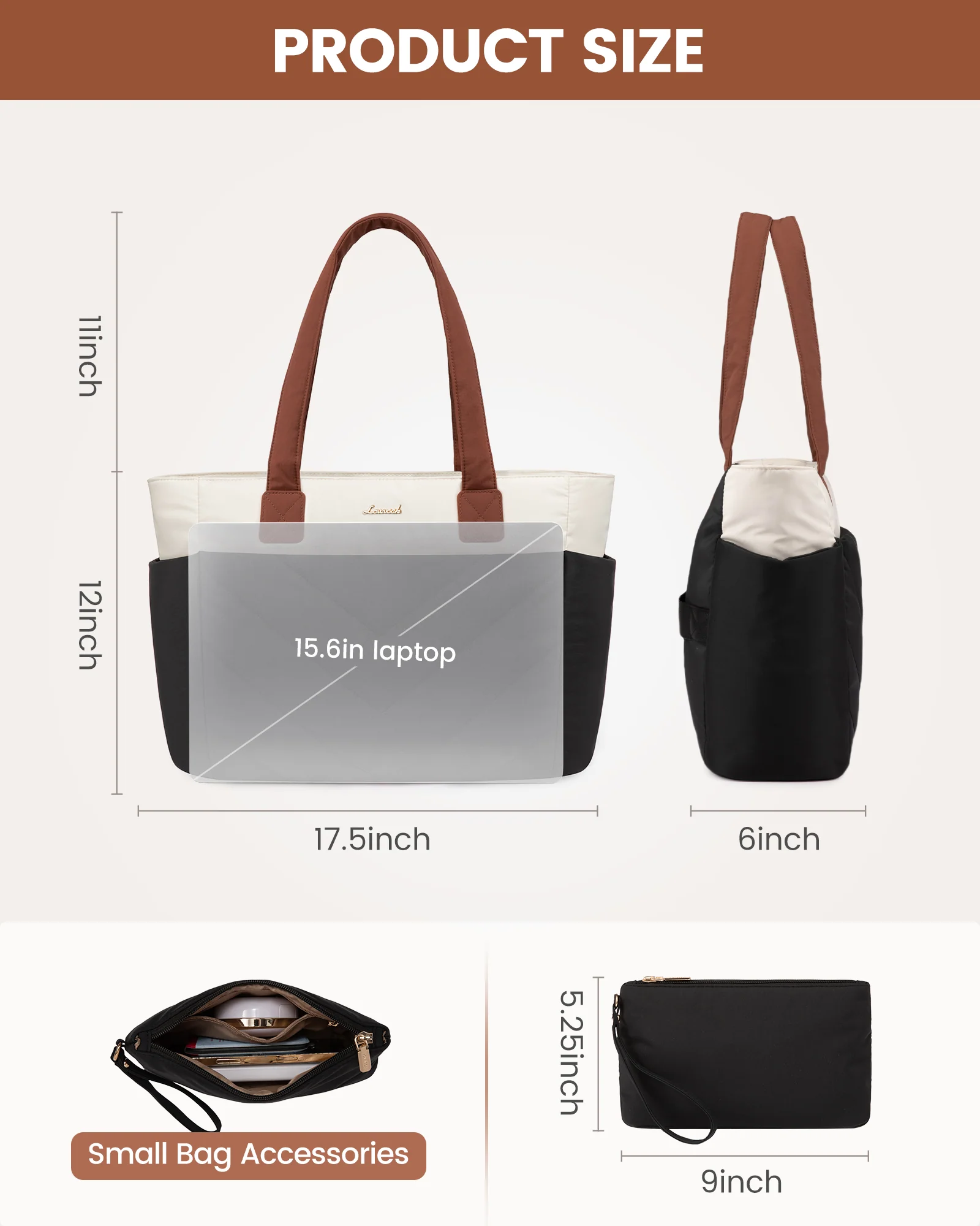 2Pcs Lightweight Puffy Tote Bag - Image 5