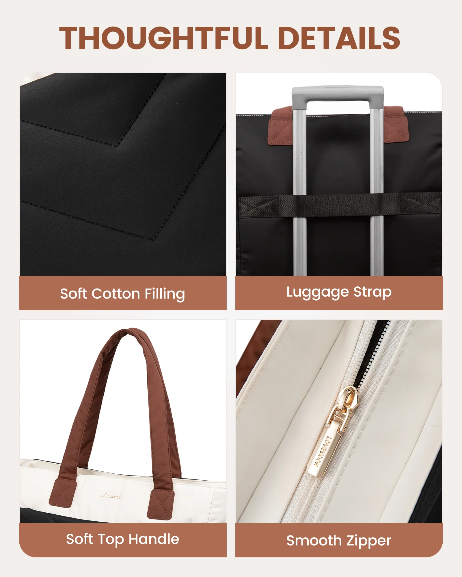 2Pcs Lightweight Puffy Tote Bag - Image 7