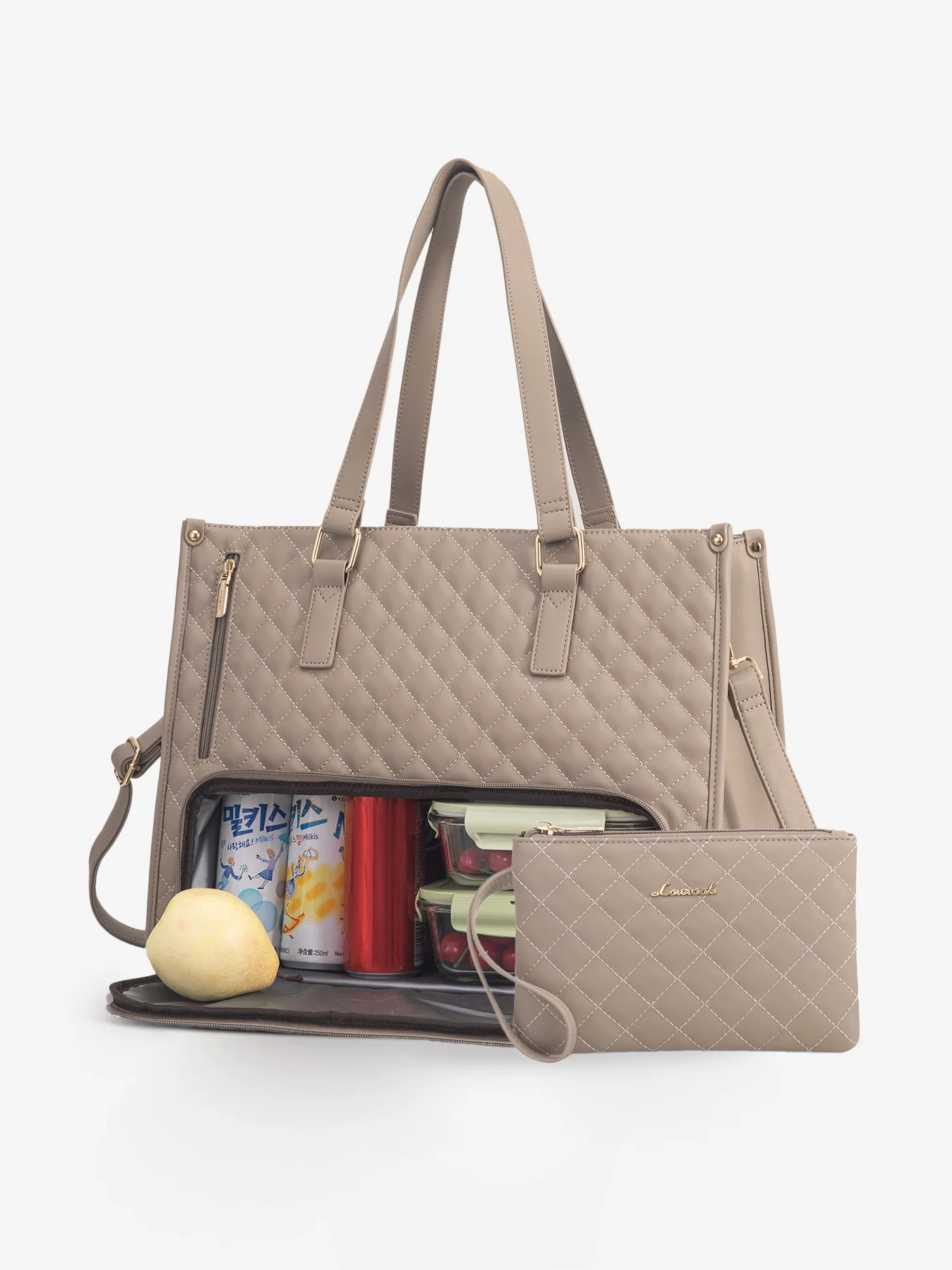 2Pcs Lunch Tote Shoulder Bag, 15.6" - Image 12