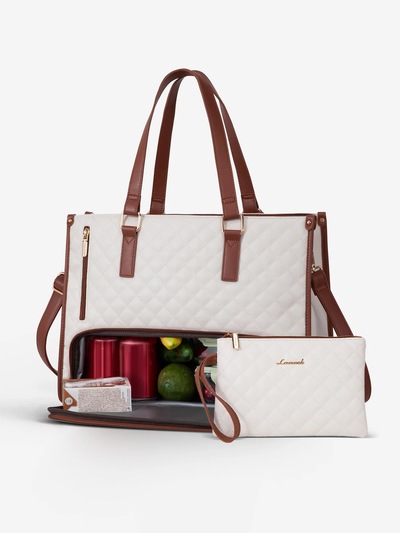 2Pcs Lunch Tote Shoulder Bag, 15.6" - Image 10
