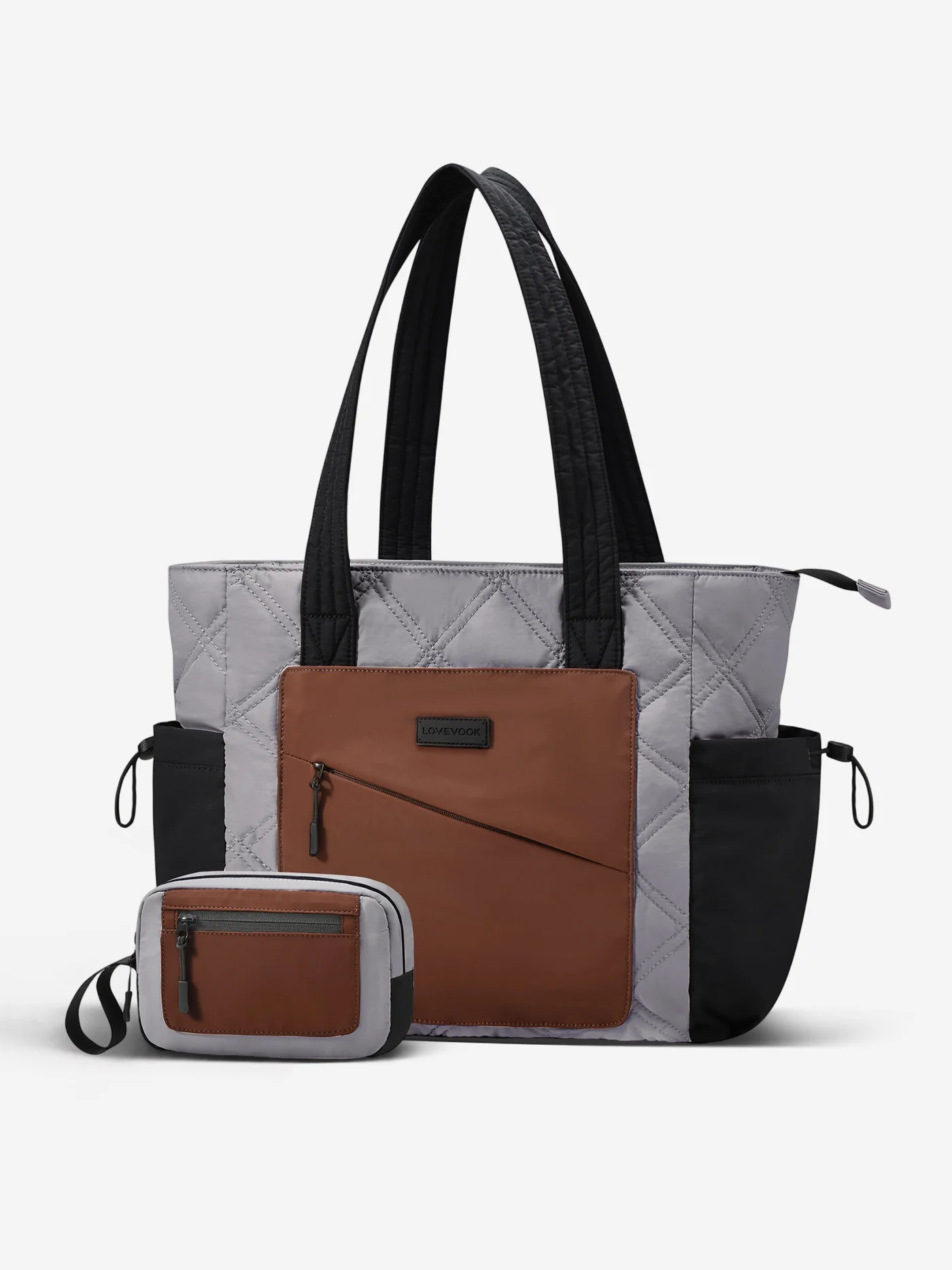 2Pcs Quilted Puffer Tote Bag, 15.6" 17.3" - Image 13