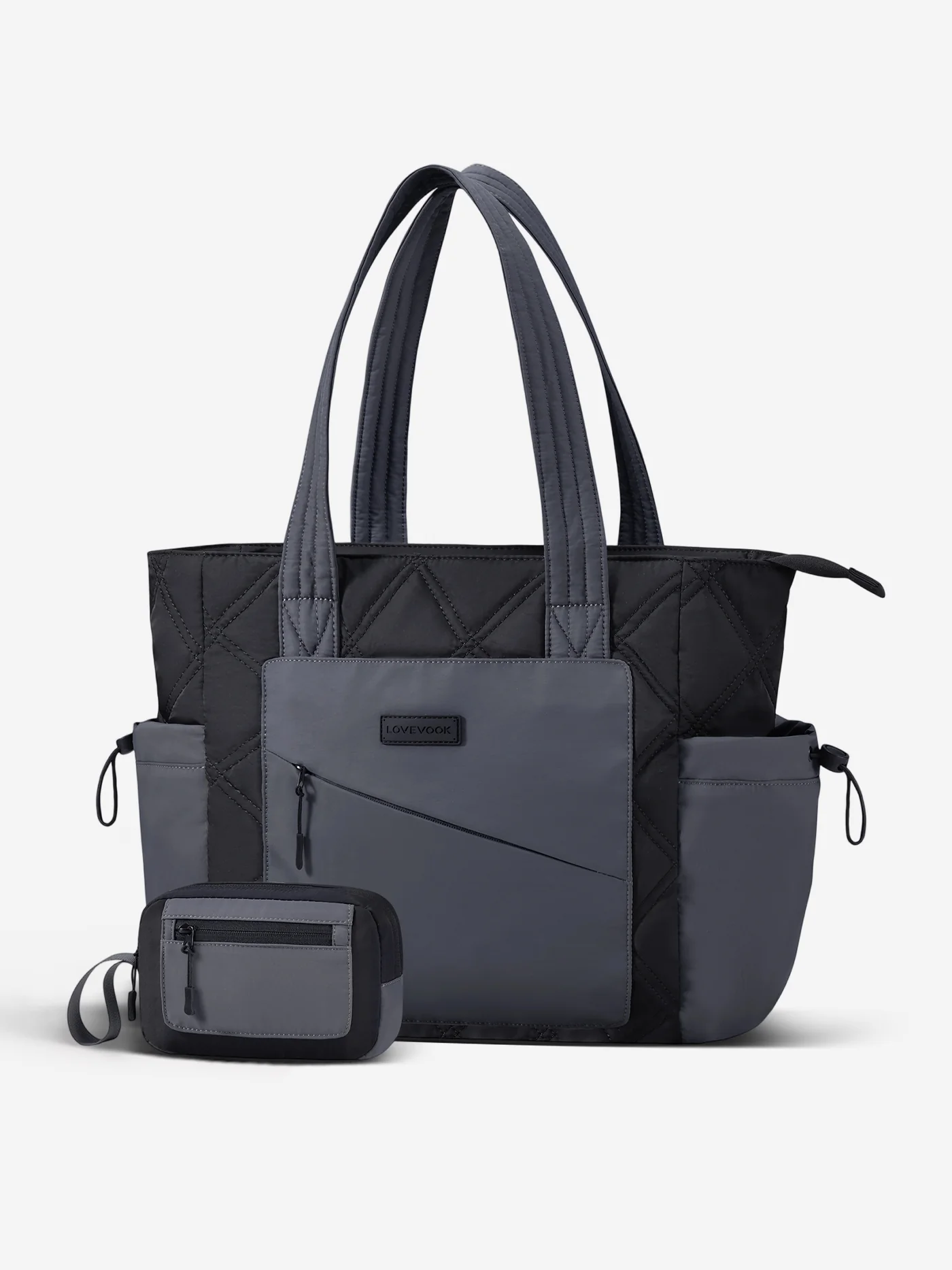 2Pcs Quilted Puffer Tote Bag, 15.6" 17.3" - Image 14