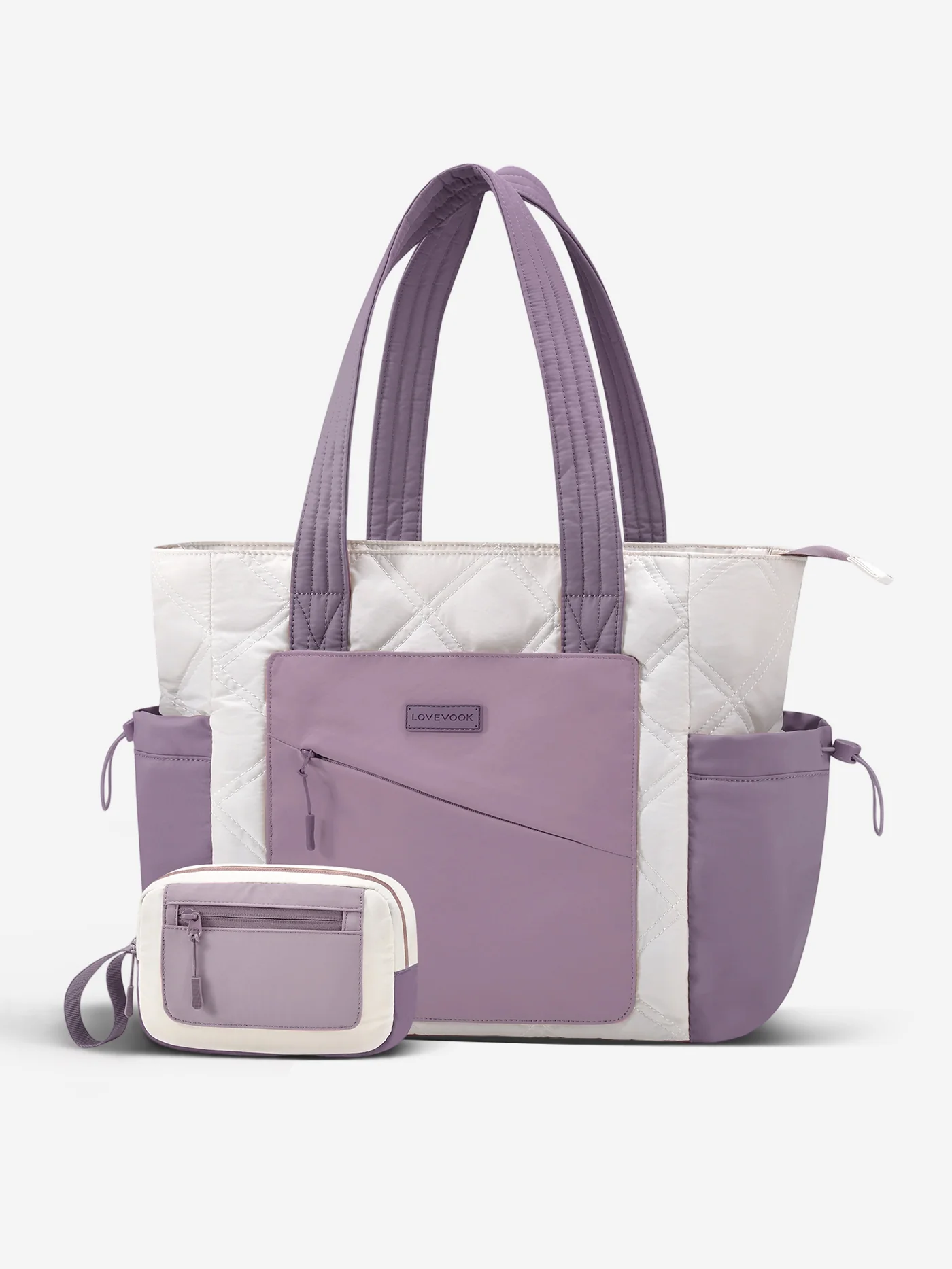 2Pcs Quilted Puffer Tote Bag, 15.6" 17.3" - Image 16