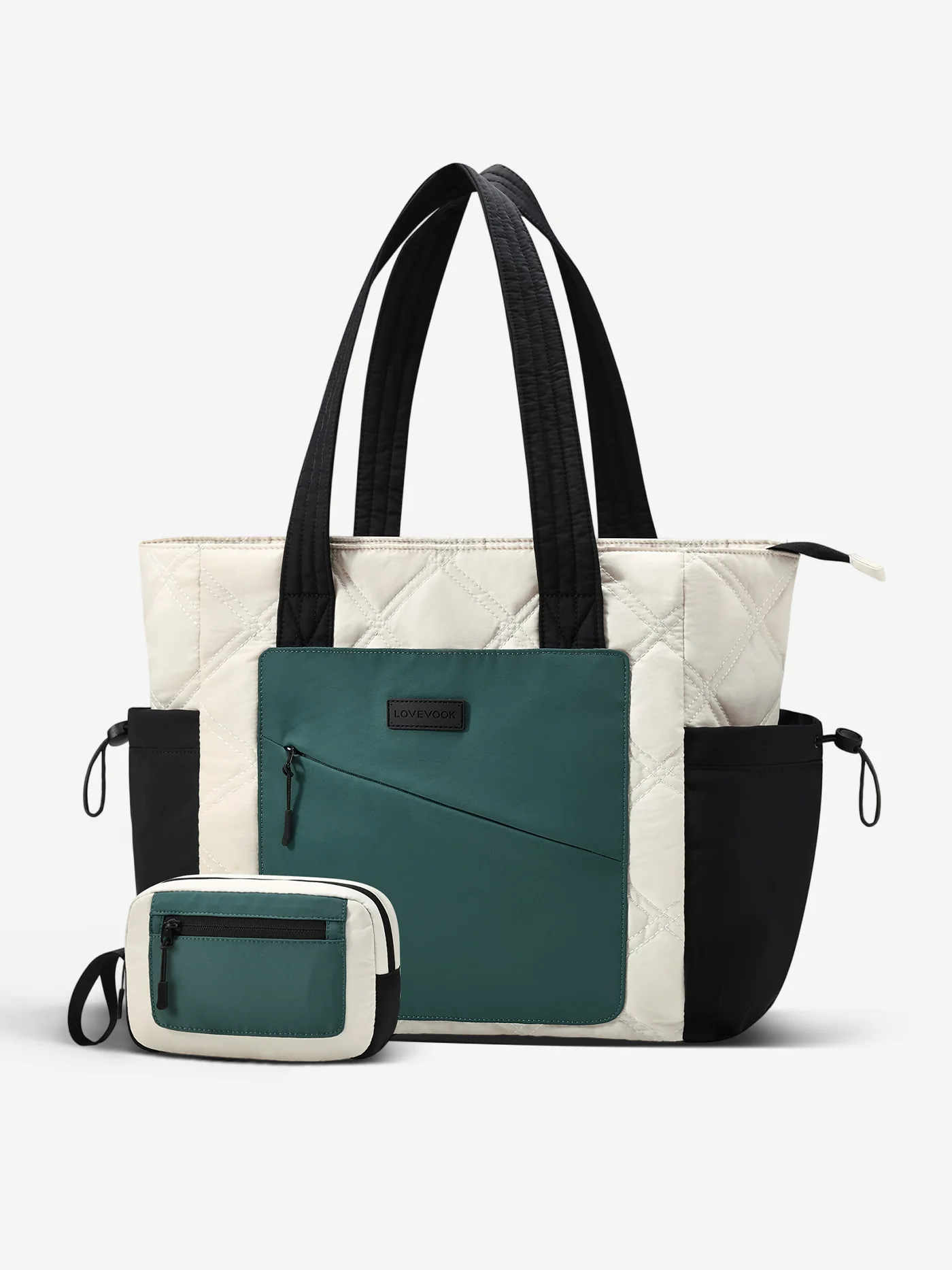 2Pcs Quilted Puffer Tote Bag, 15.6" 17.3" - Image 17