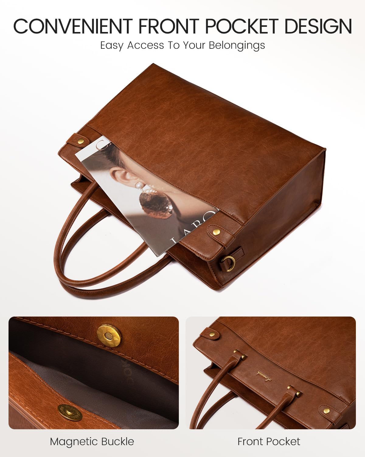 2Pcs Vintage Waterproof Laptop Bag, 15.6" 17.3" - Image 3
