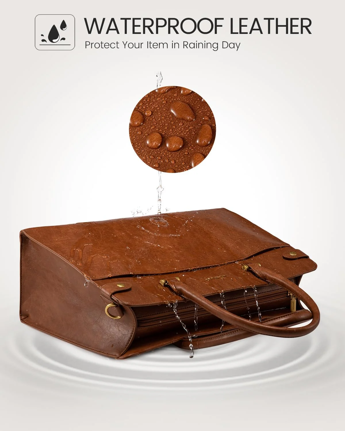 2Pcs Vintage Waterproof Laptop Bag, 15.6" 17.3" - Image 9