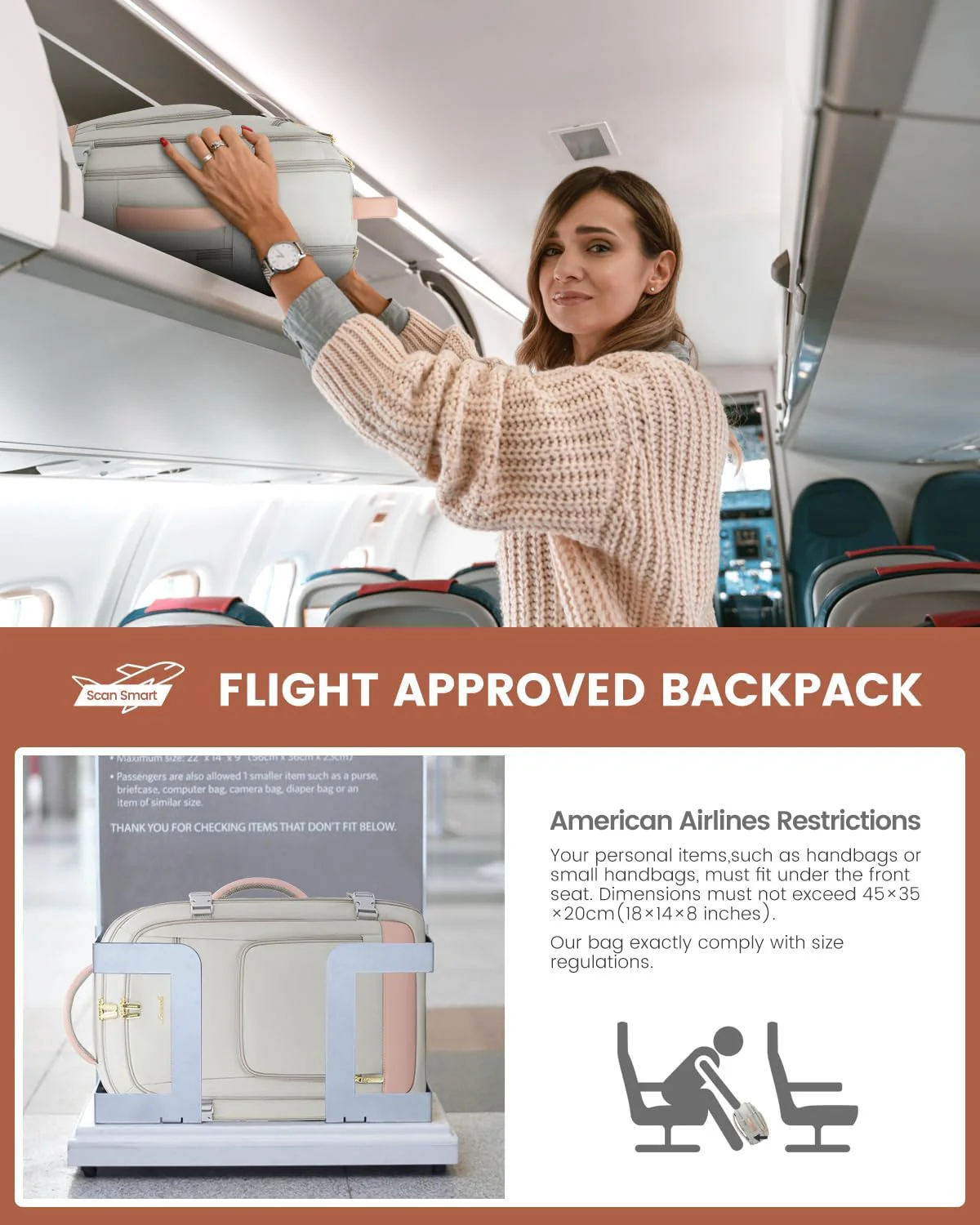 3Pcs/4Pcs Travel Backpack, 40L/50L - Image 3