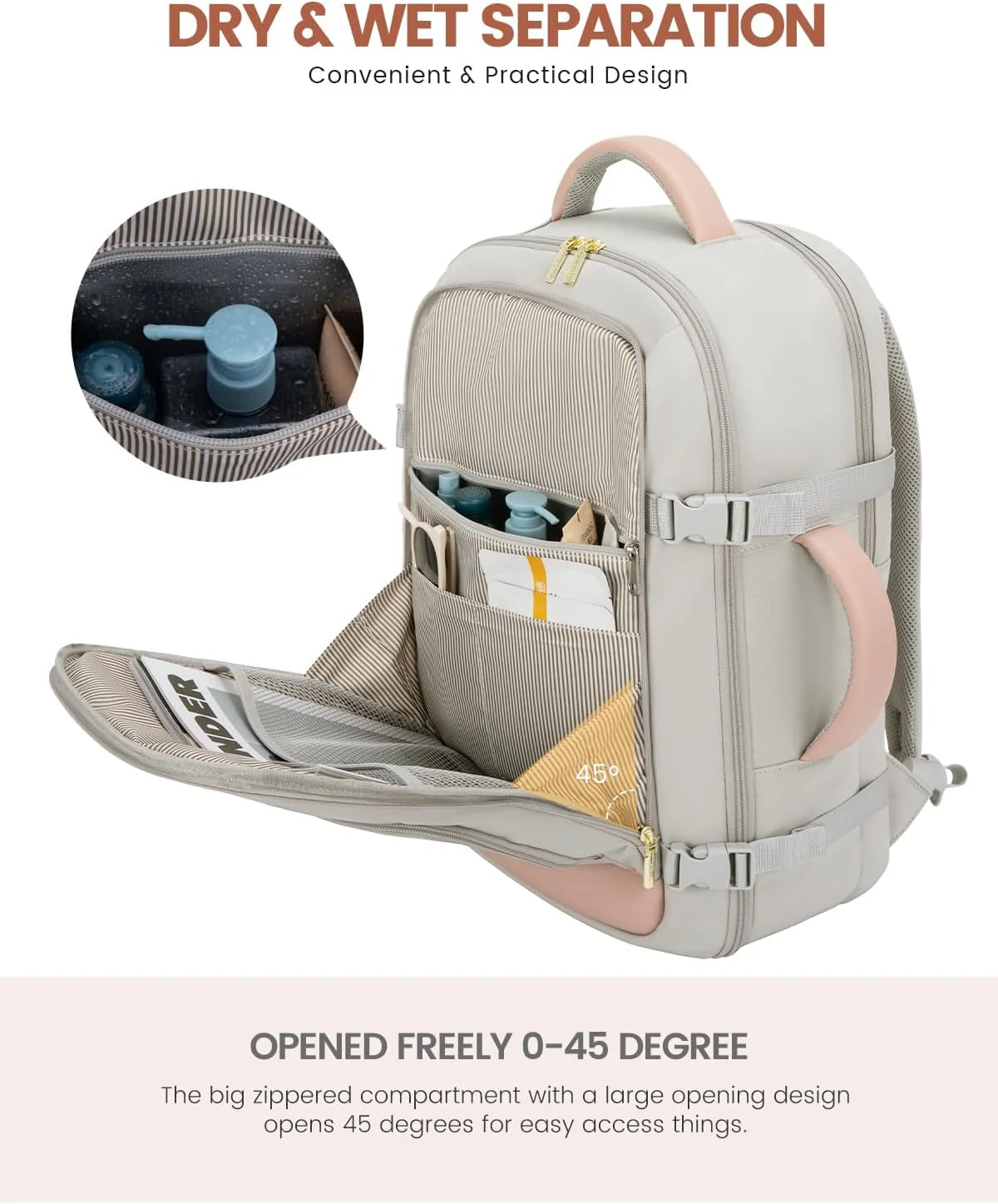 3Pcs/4Pcs Travel Backpack, 40L/50L - Image 8