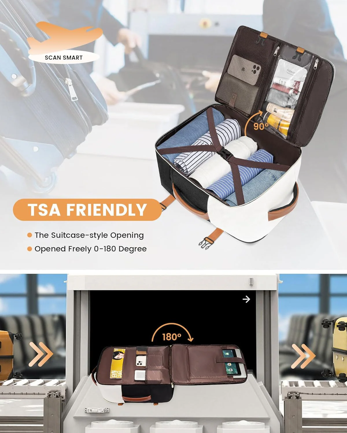 4Pcs Travel Backpack, 40L - Image 4