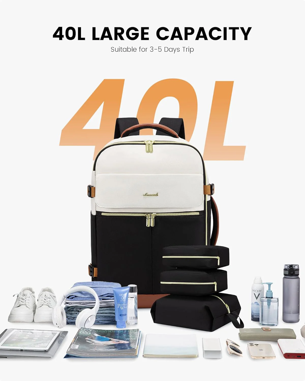 4Pcs Travel Backpack, 40L - Image 5