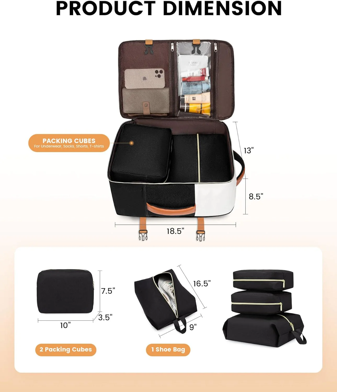 4Pcs Travel Backpack, 40L - Image 7