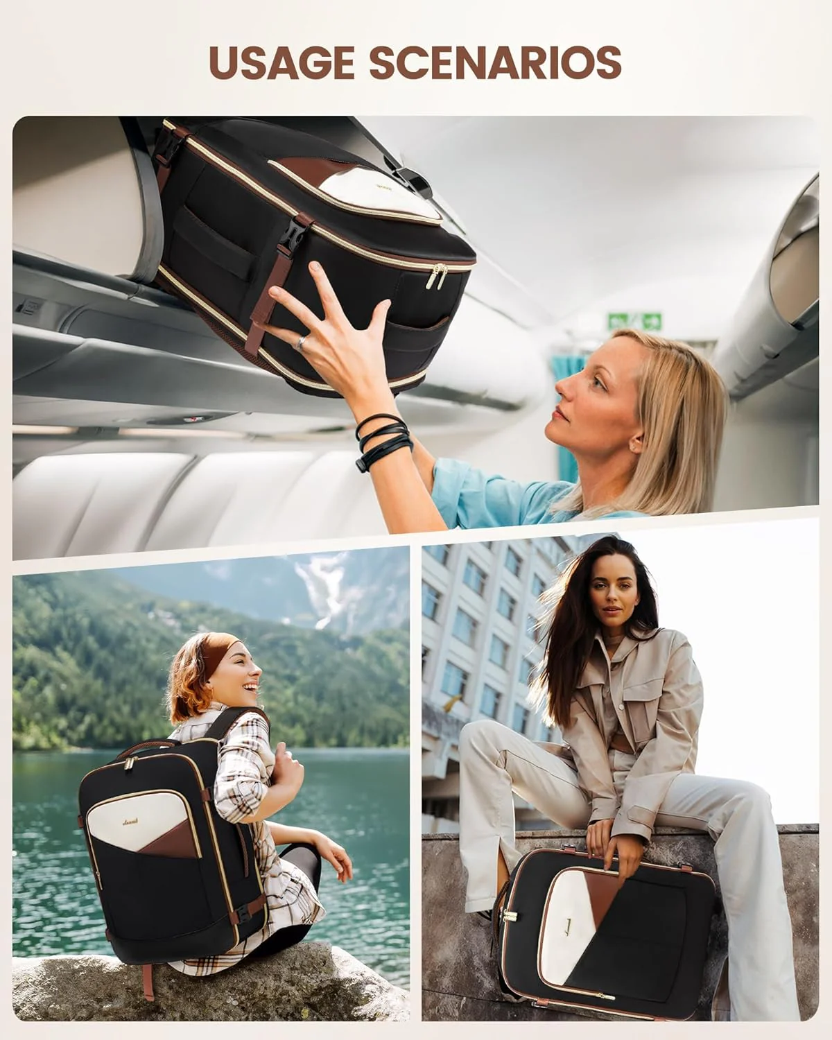 4Pcs Carry on Backpack for Airplanes, 40L/50L - Image 9