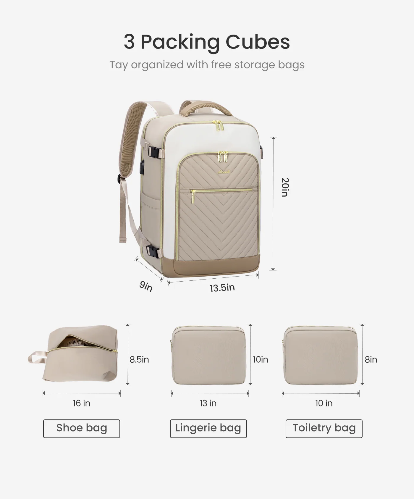 4Pcs Large Travel Backpack, 40L/50L - Image 6