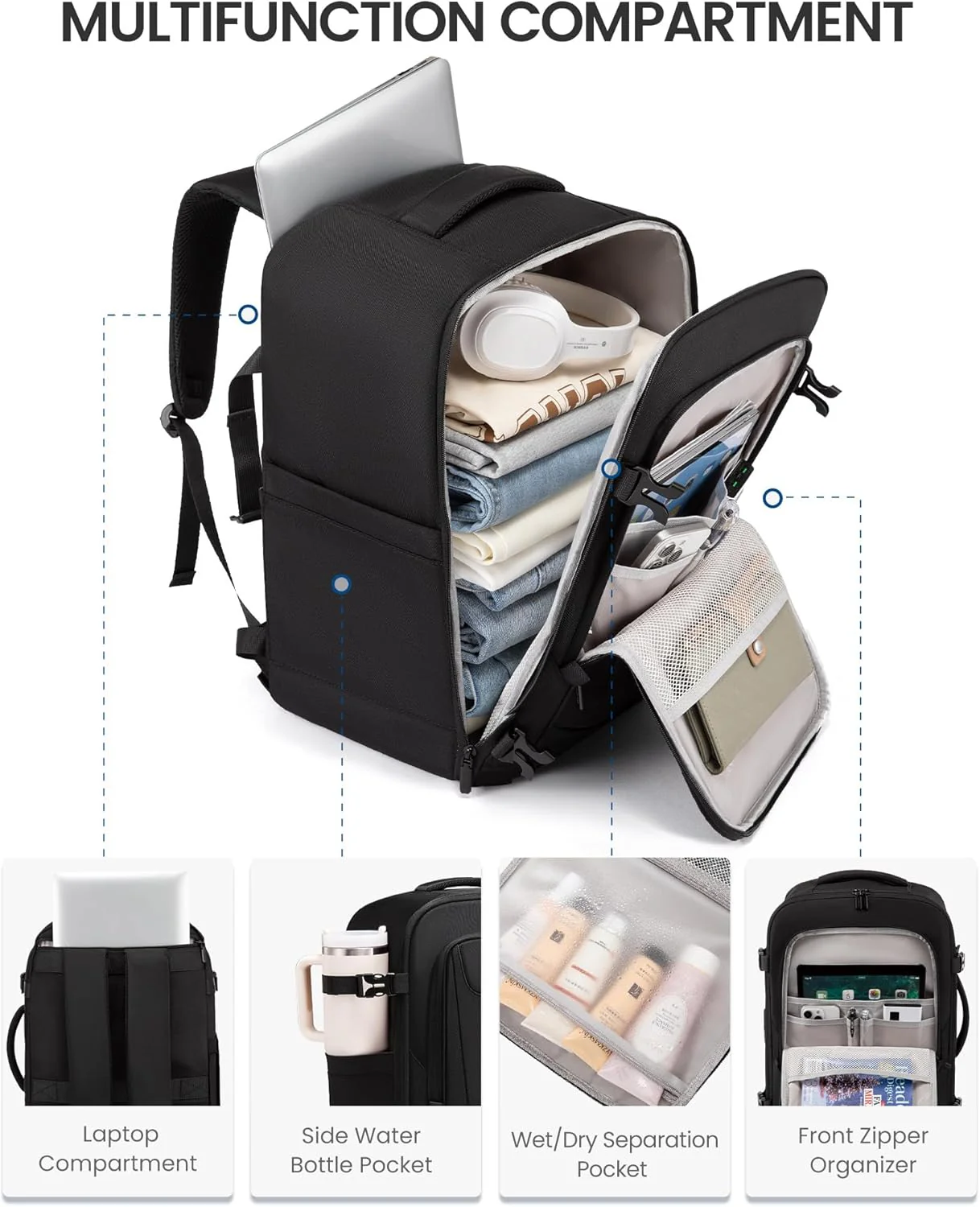 4Pcs Travel Backpack, 35L-45L - Image 7