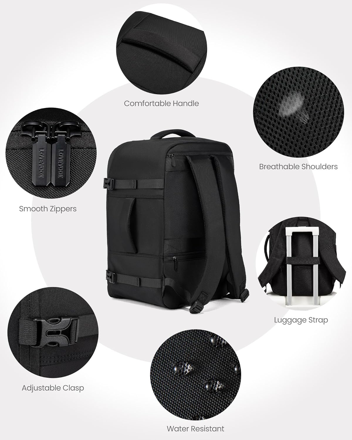 4Pcs Travel Backpack, 35L-45L - Image 8