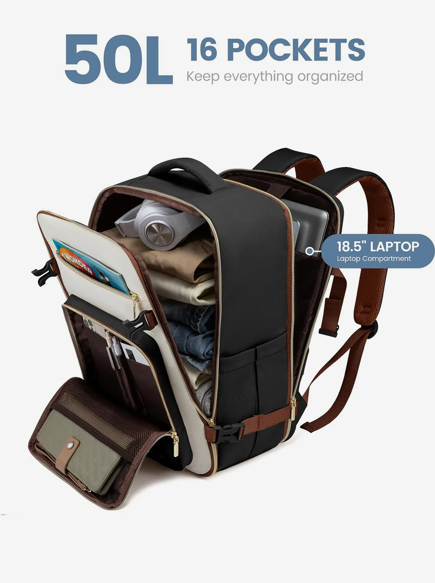 4Pcs Travel Backpack, 40L 50L - Image 4