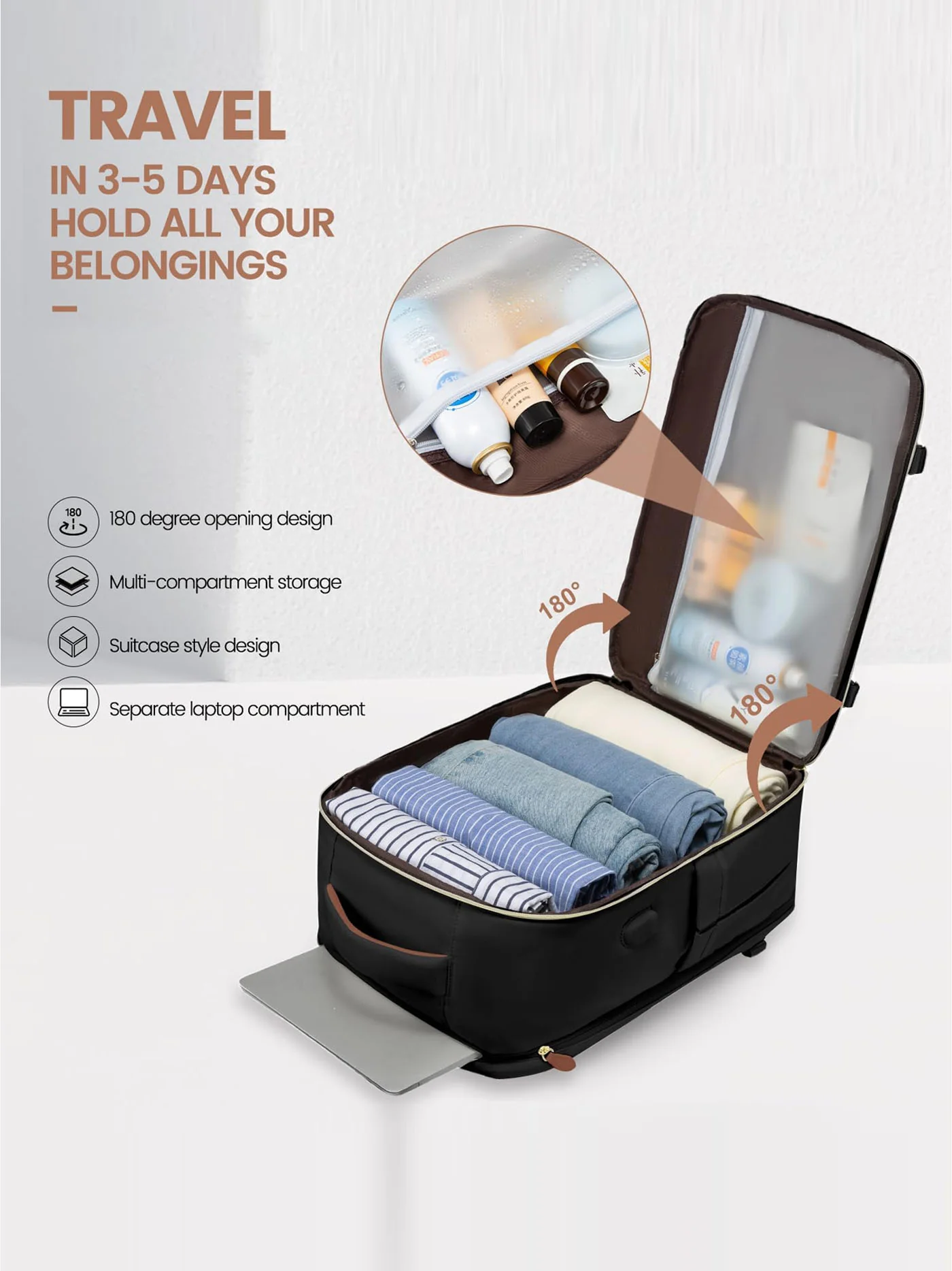 4Pcs Travel Backpack, 40L/50L - Image 3