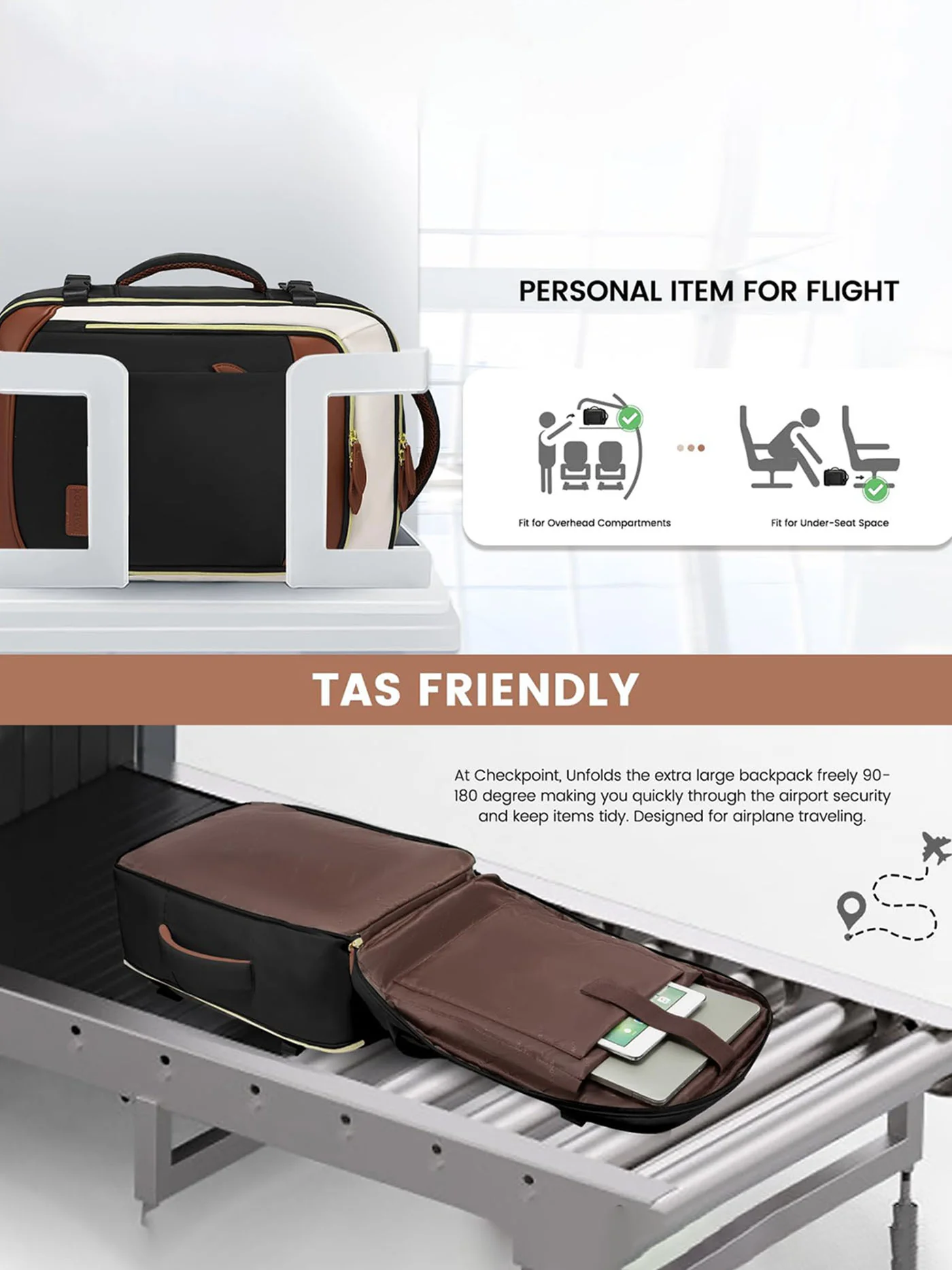 4Pcs Travel Backpack, 40L/50L - Image 7