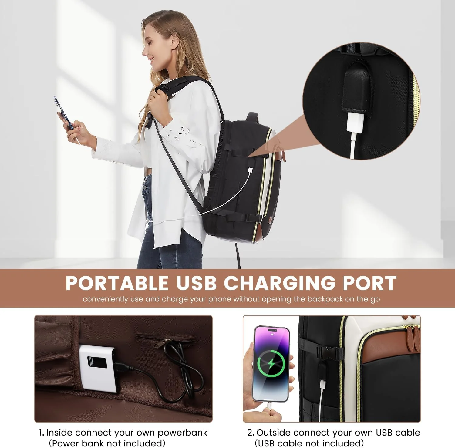 4Pcs Travel Backpack, 40L/50L - Image 8