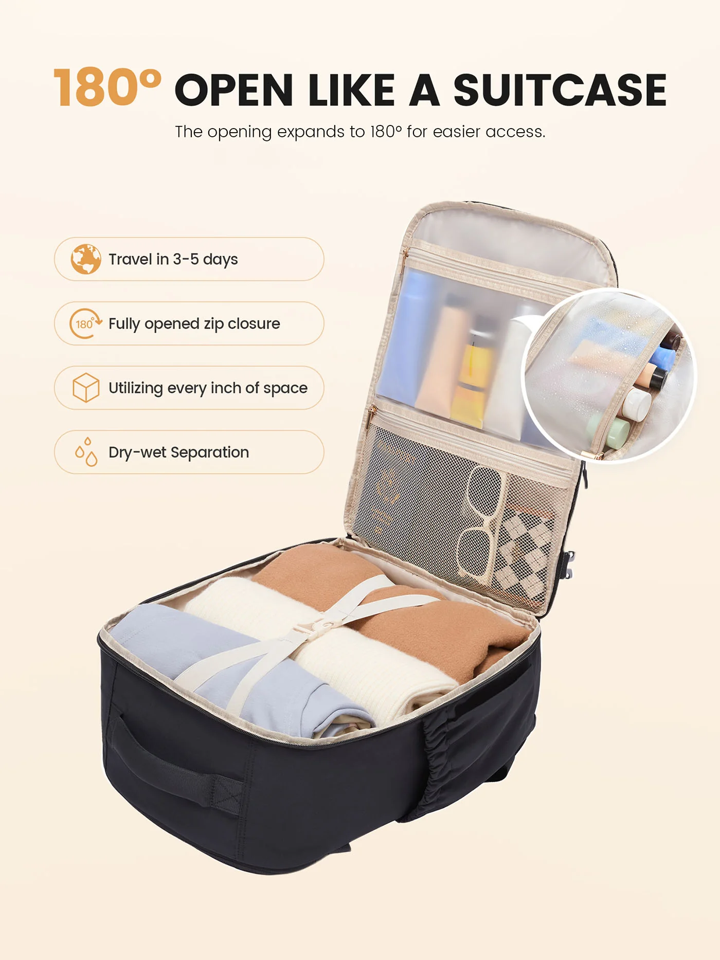 4Pcs Travel Backpack Bag 40L/50L - Image 4