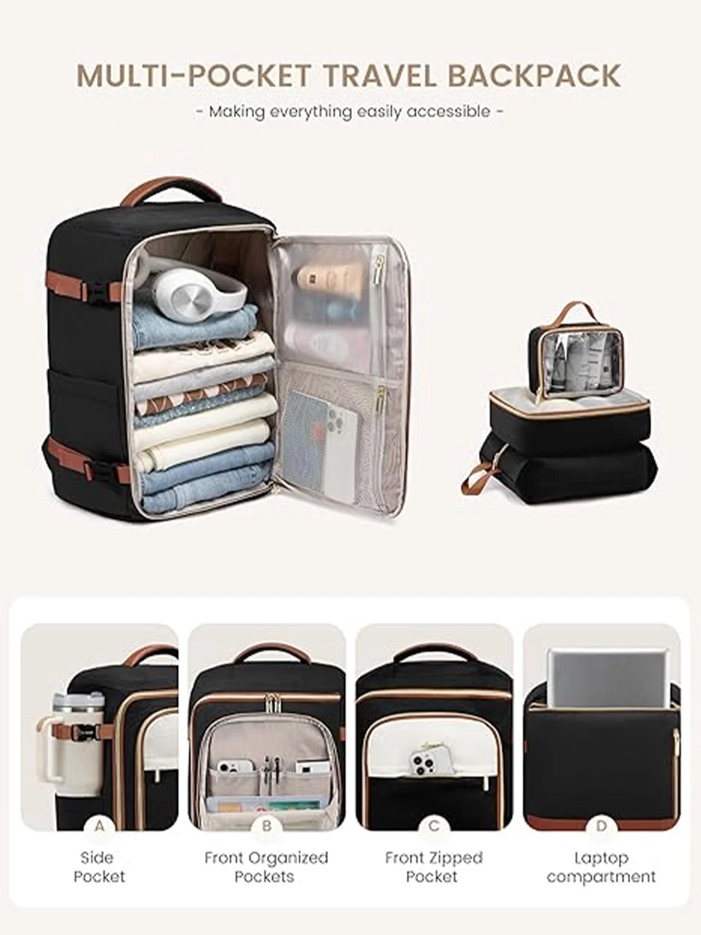 4Pcs Travel Backpack 40L/50L - Image 6