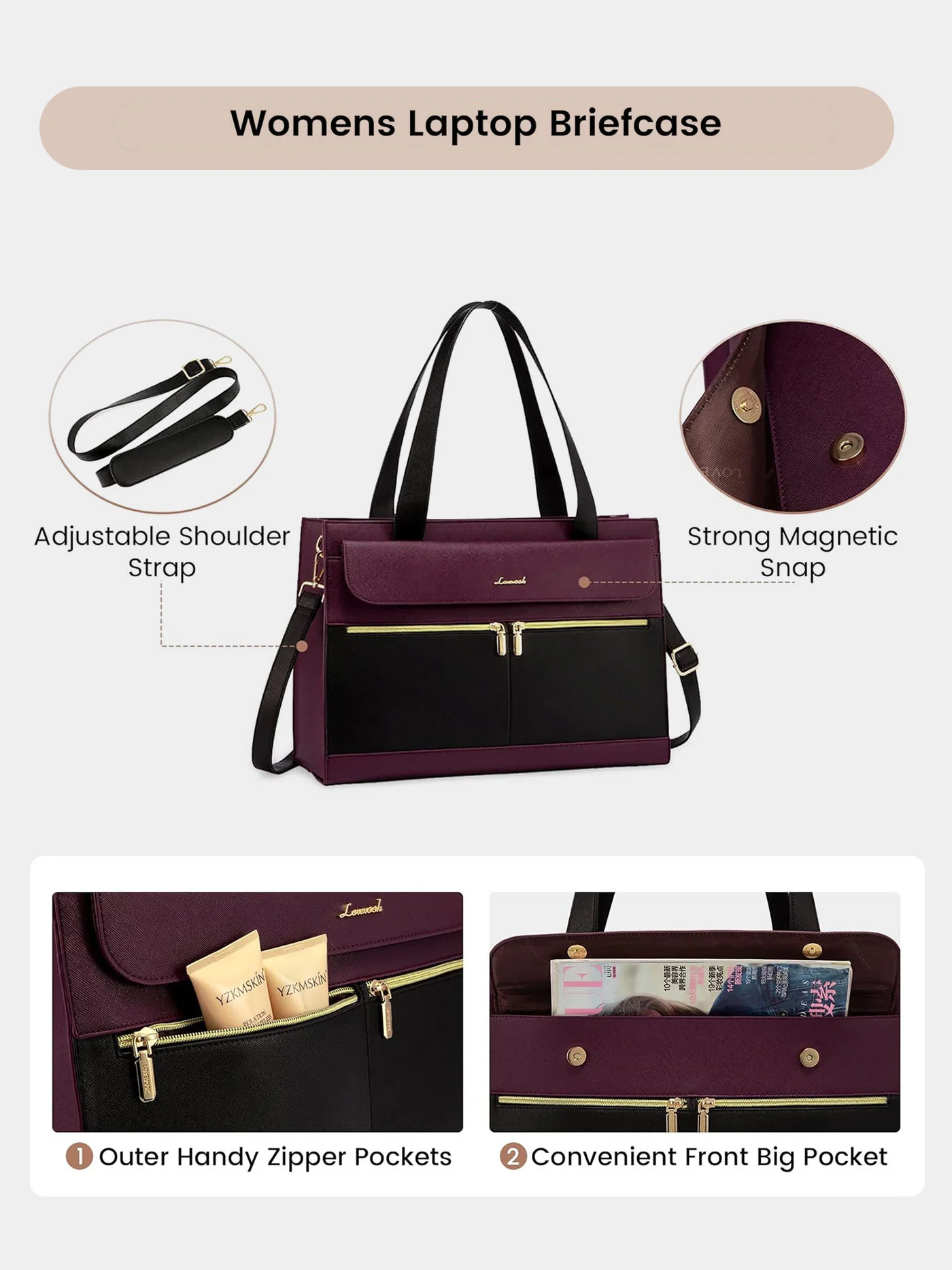2Pcs Aphrodite Tote Bag, 15.6" - Image 7