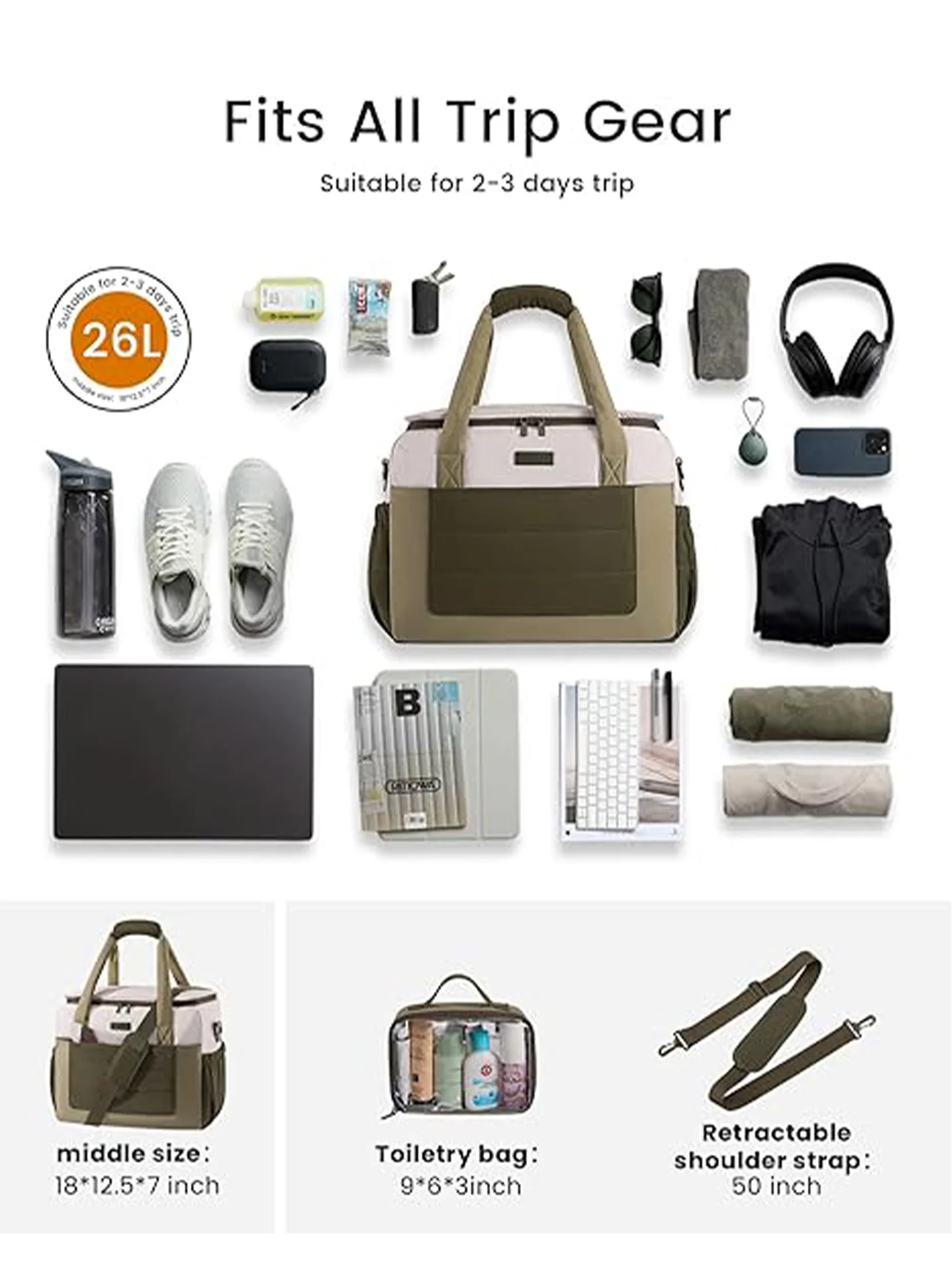 Carry on Duffle Bag 26L/36L - Image 3
