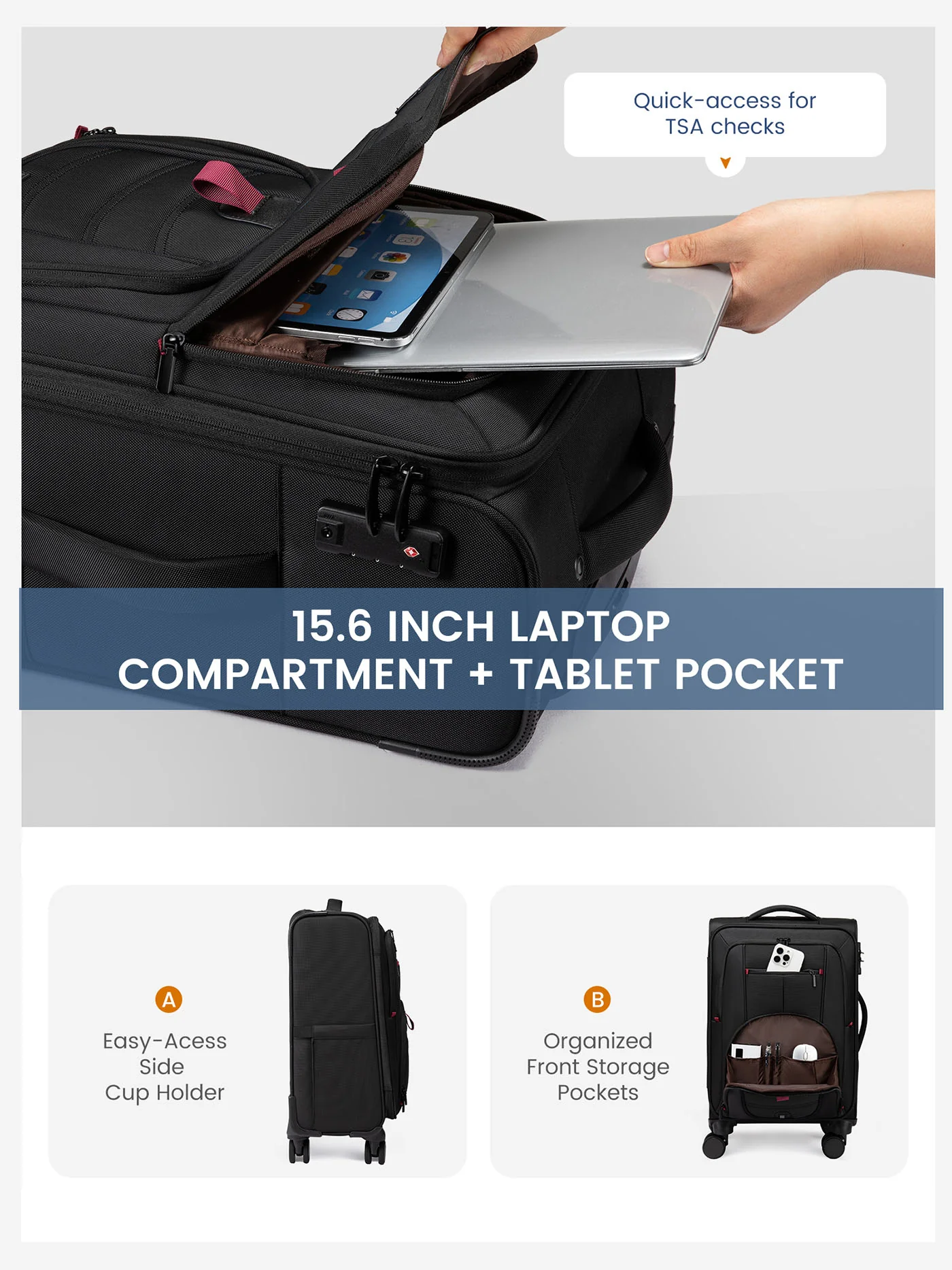 Carry On Luggage 22" 24" 28" (ONLY US) - Image 5