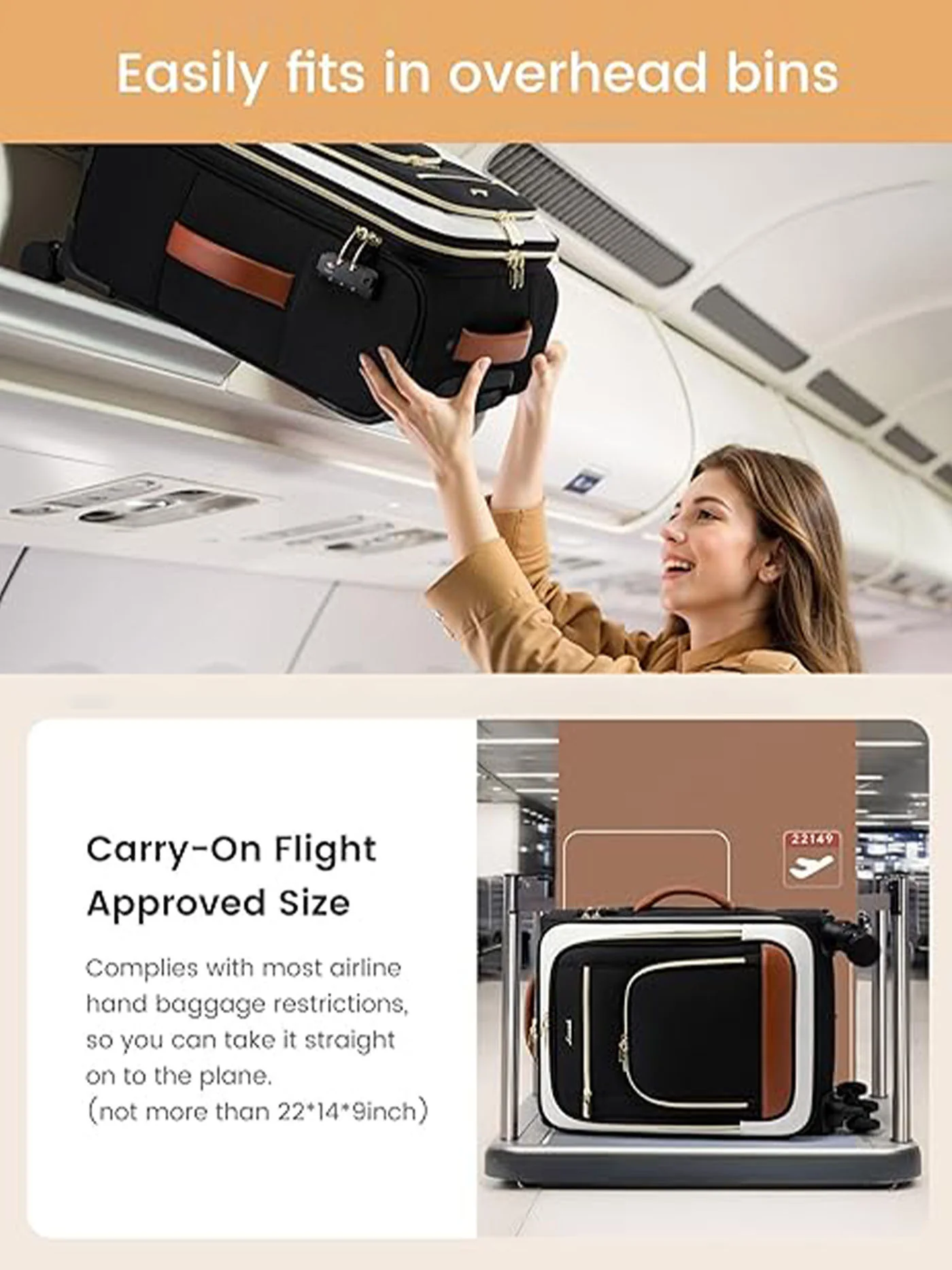 Lightweight Waterproof Suitcases, 20"(Only US) - Image 11