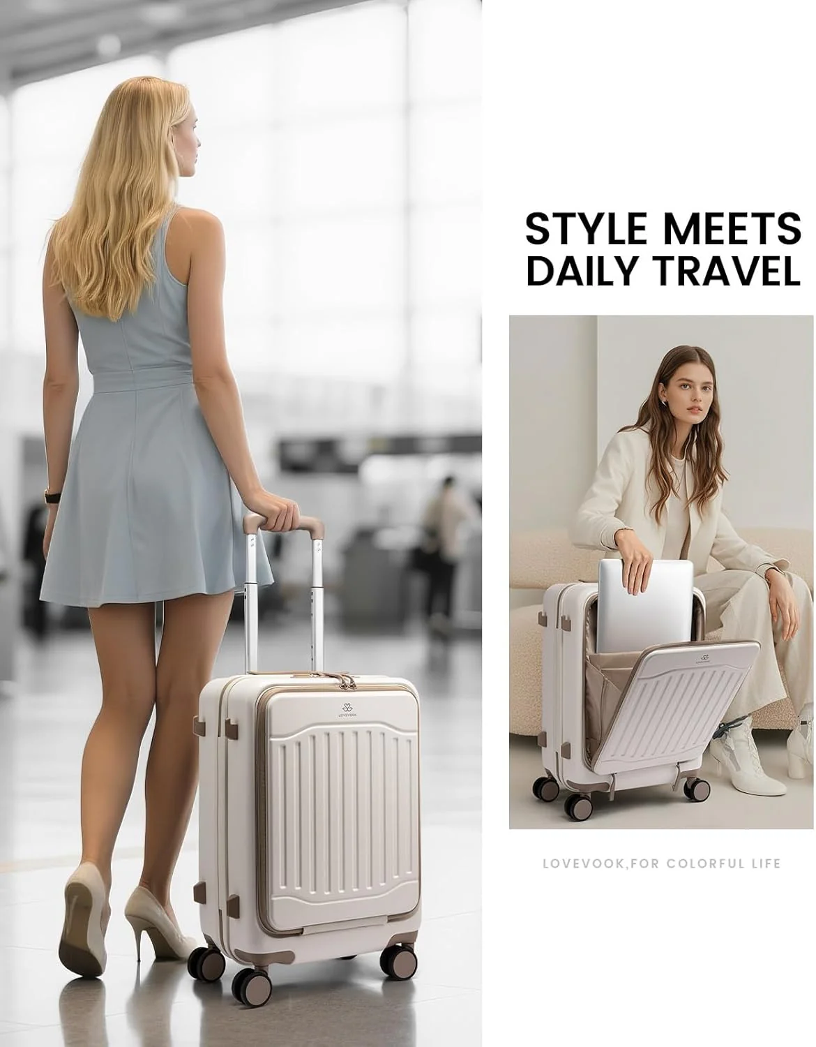 Carry On Suitcases with Wheels, 20" 24" (US Only) - Image 3
