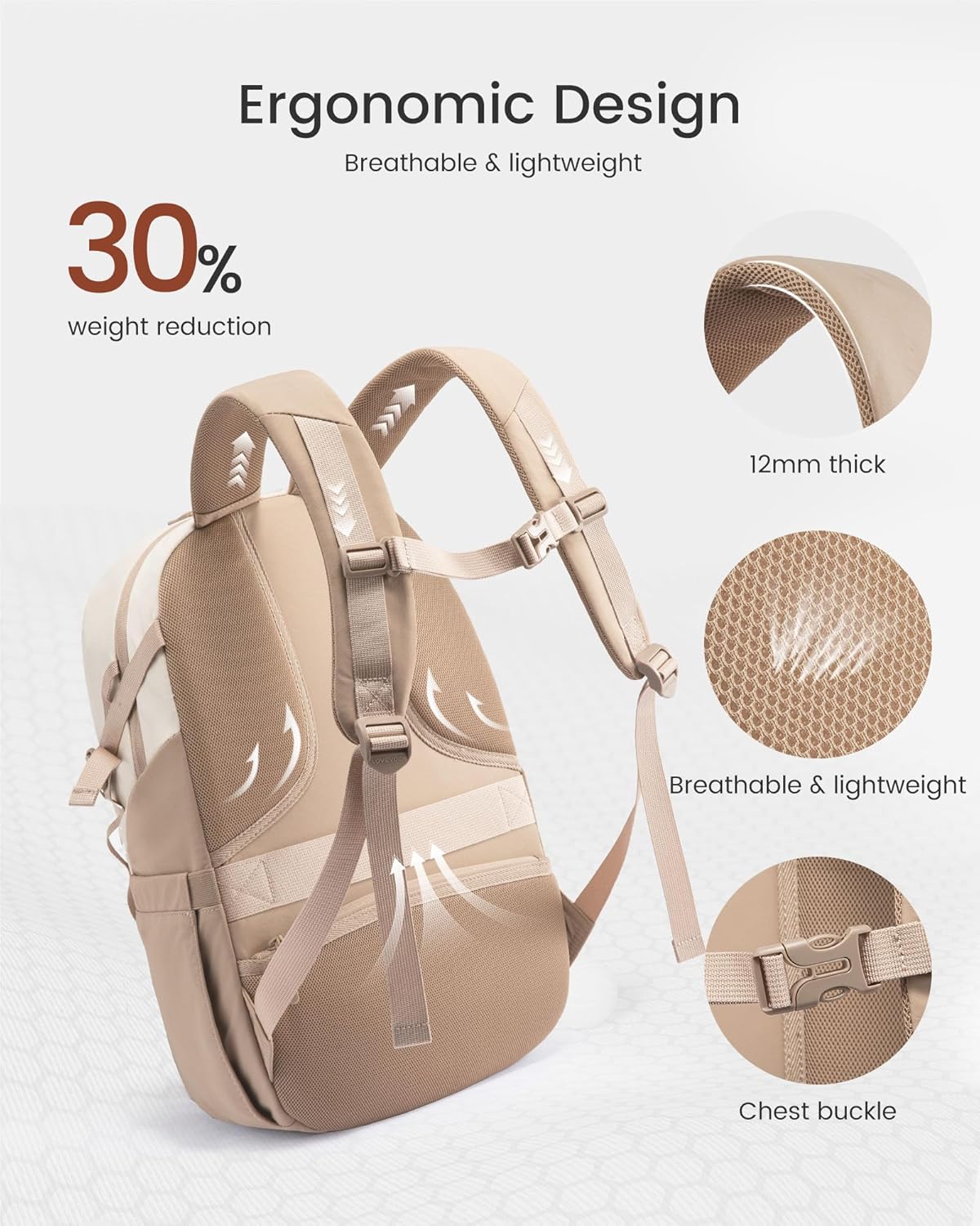 Casual Daypack Backpack, 15.6" 17.3" - Image 4