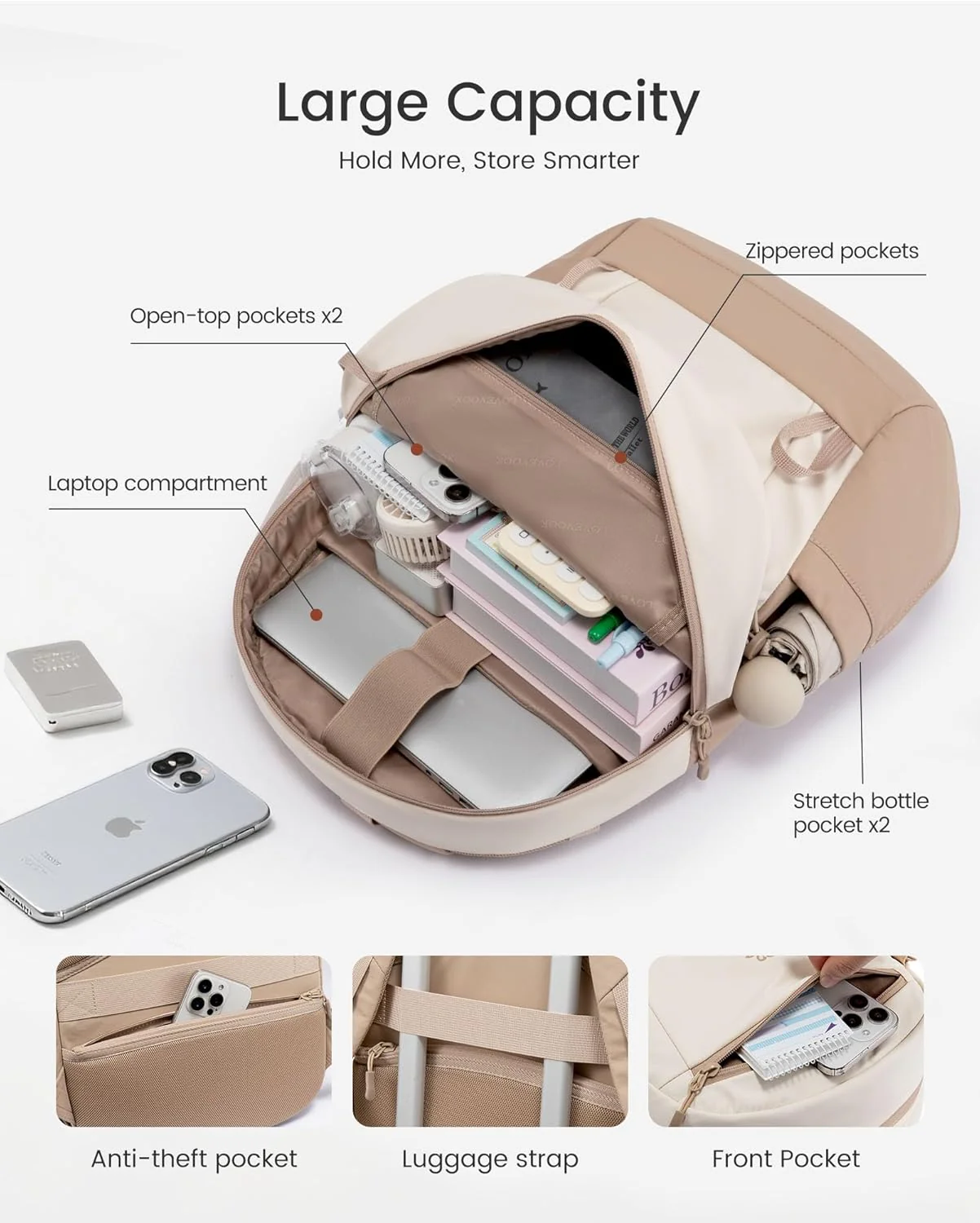 Casual Daypack Backpack, 15.6" 17.3" - Image 6