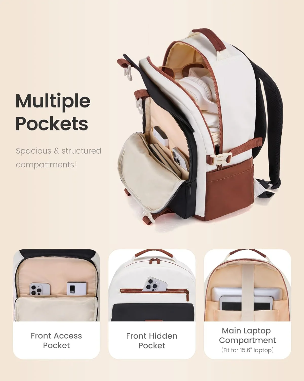 Casual School Backpack, 15.6", 4634 - Image 3