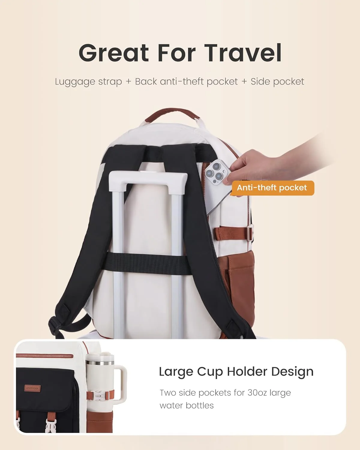 Casual School Backpack, 15.6", 4634 - Image 4