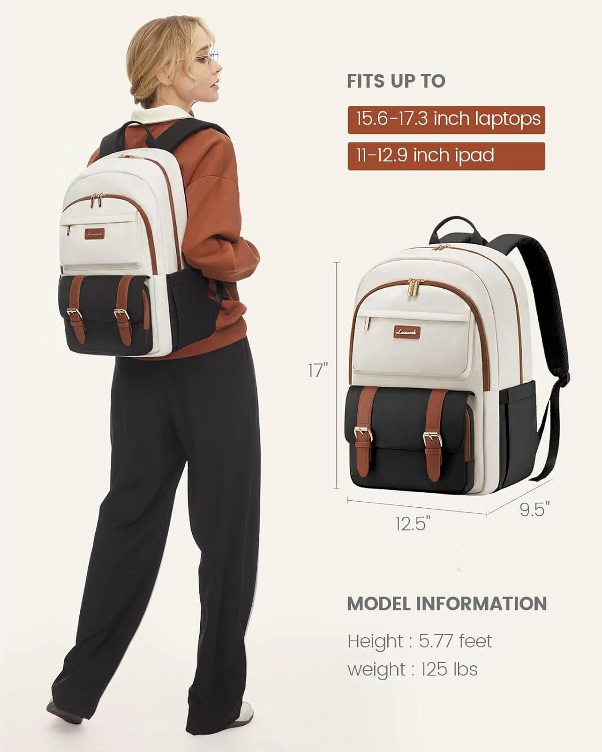 College Laptop Backpack, 15.6" 17.3" - Image 8