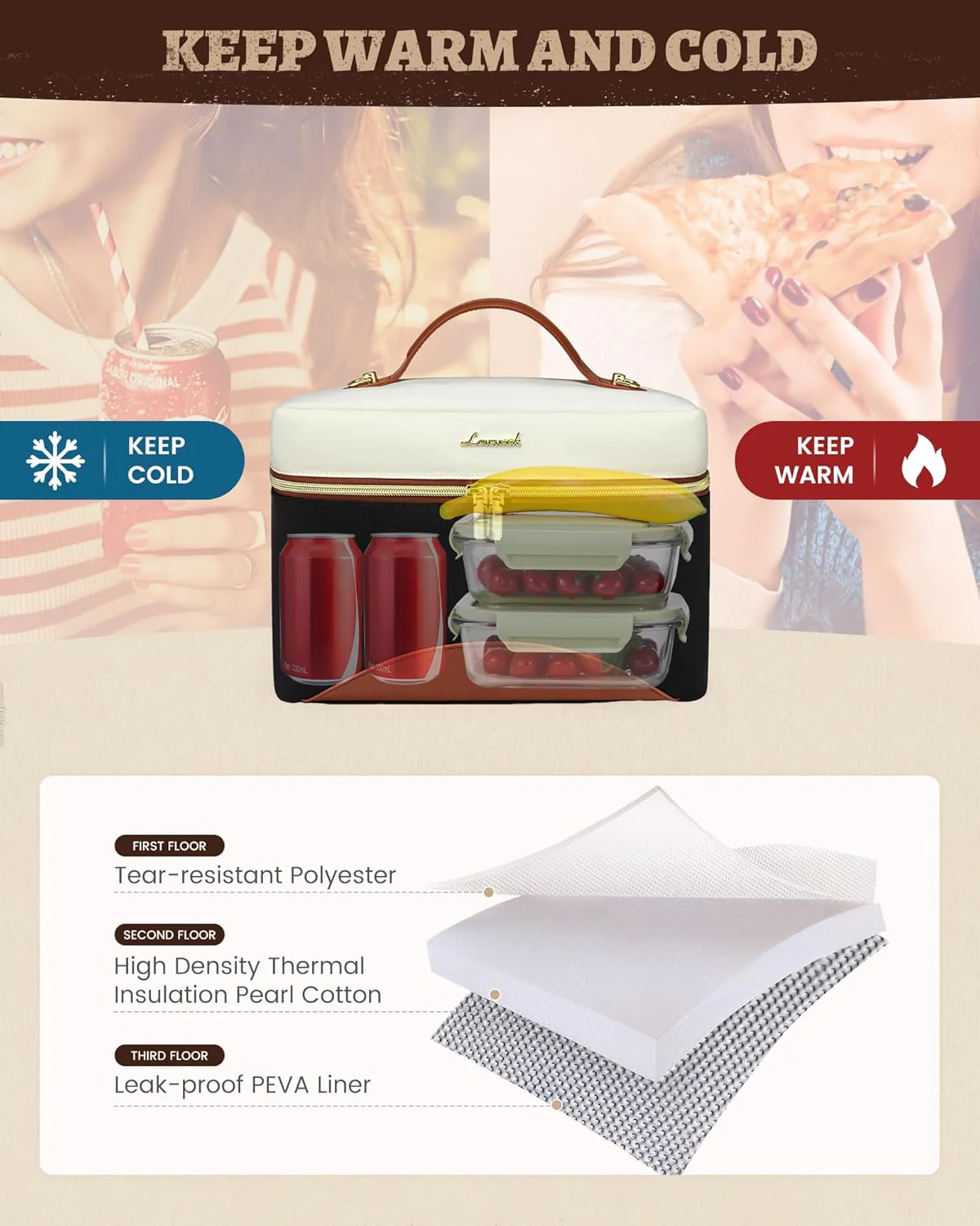 Cooler Lunch Bag with Adjustable Shoulder Strap - Image 5