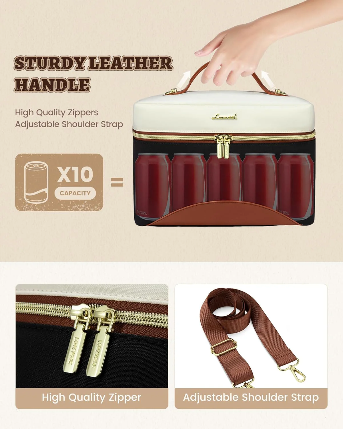 Cooler Lunch Bag with Adjustable Shoulder Strap - Image 7